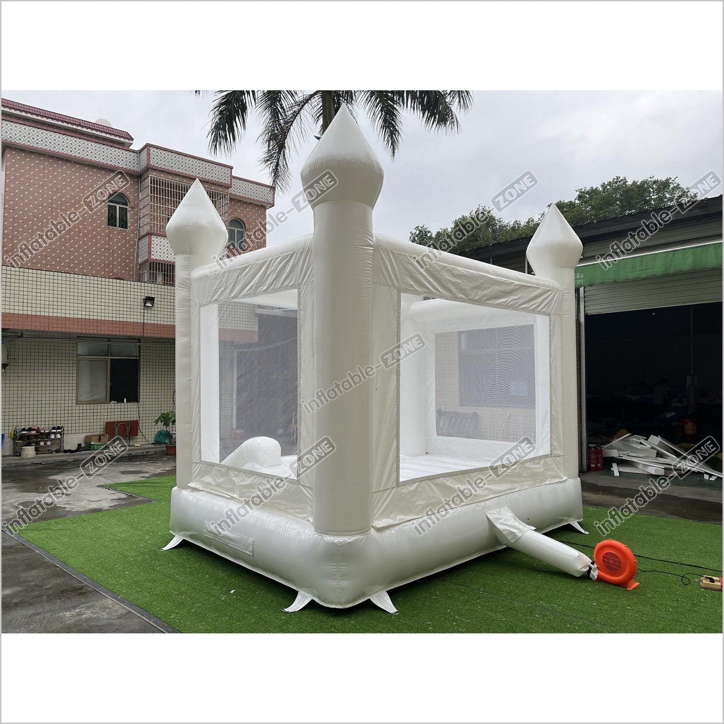White Inflatable Bounce House White Castle Bounce House Jumper - Inflatable-Zone