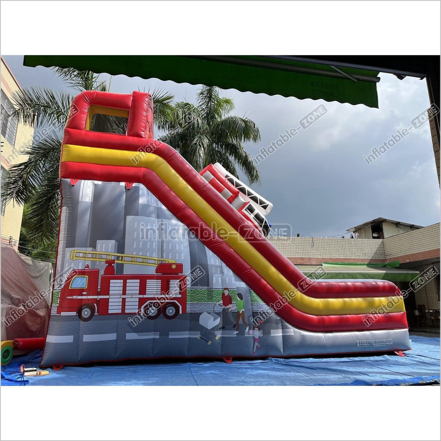 Inflatable Fire Truck Slide Jumper House Car Inflatable Dry Slide - Inflatable-Zone