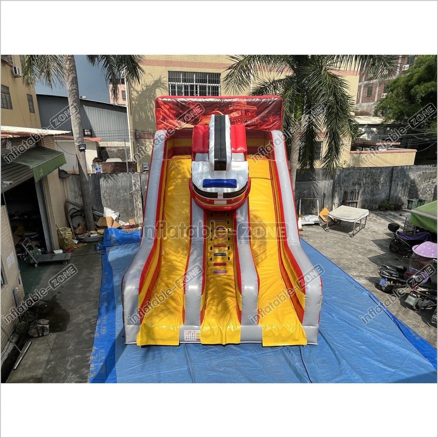 Inflatable Fire Truck Slide Jumper House Car Inflatable Dry Slide - Inflatable-Zone