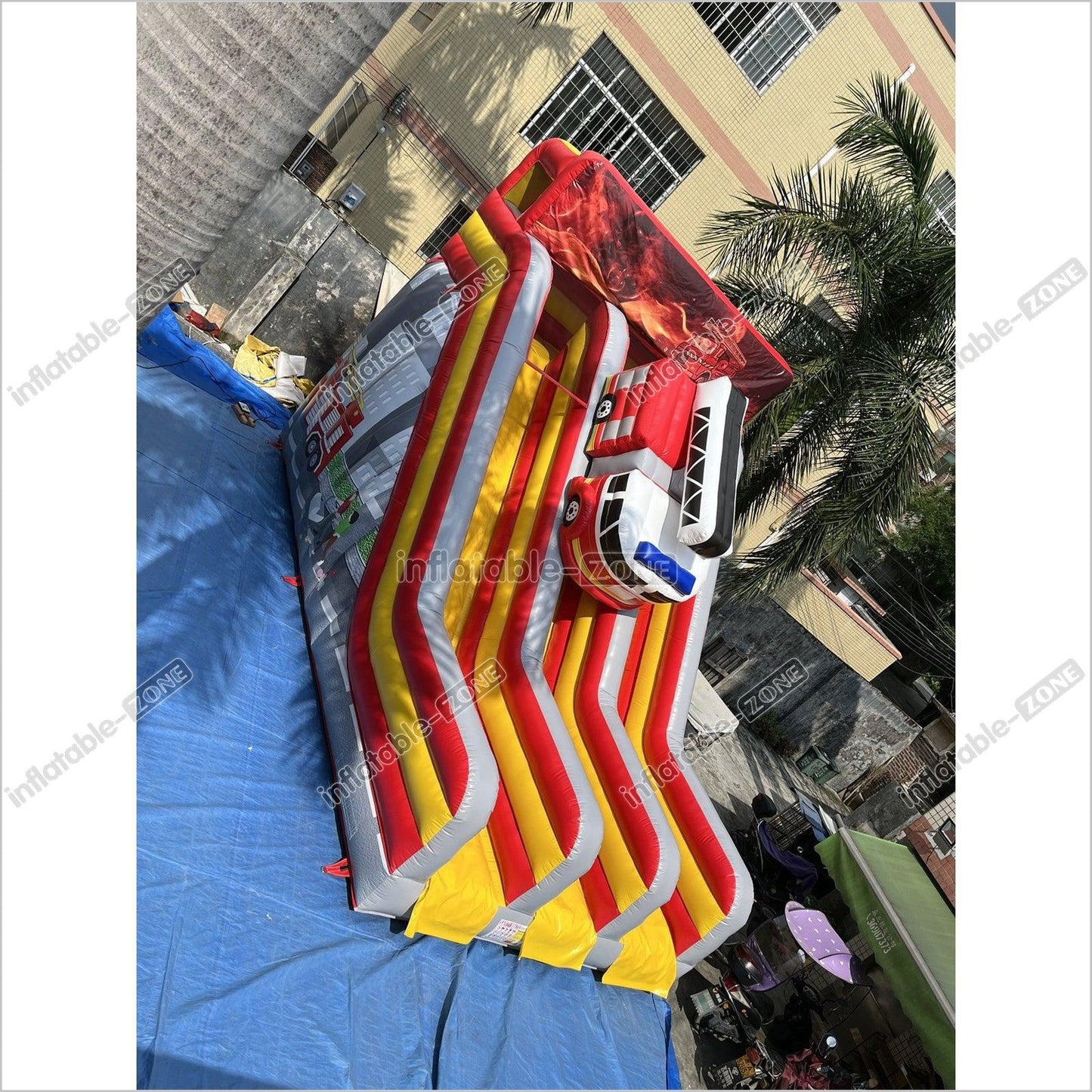 Inflatable Fire Truck Slide Jumper House Car Inflatable Dry Slide - Inflatable-Zone