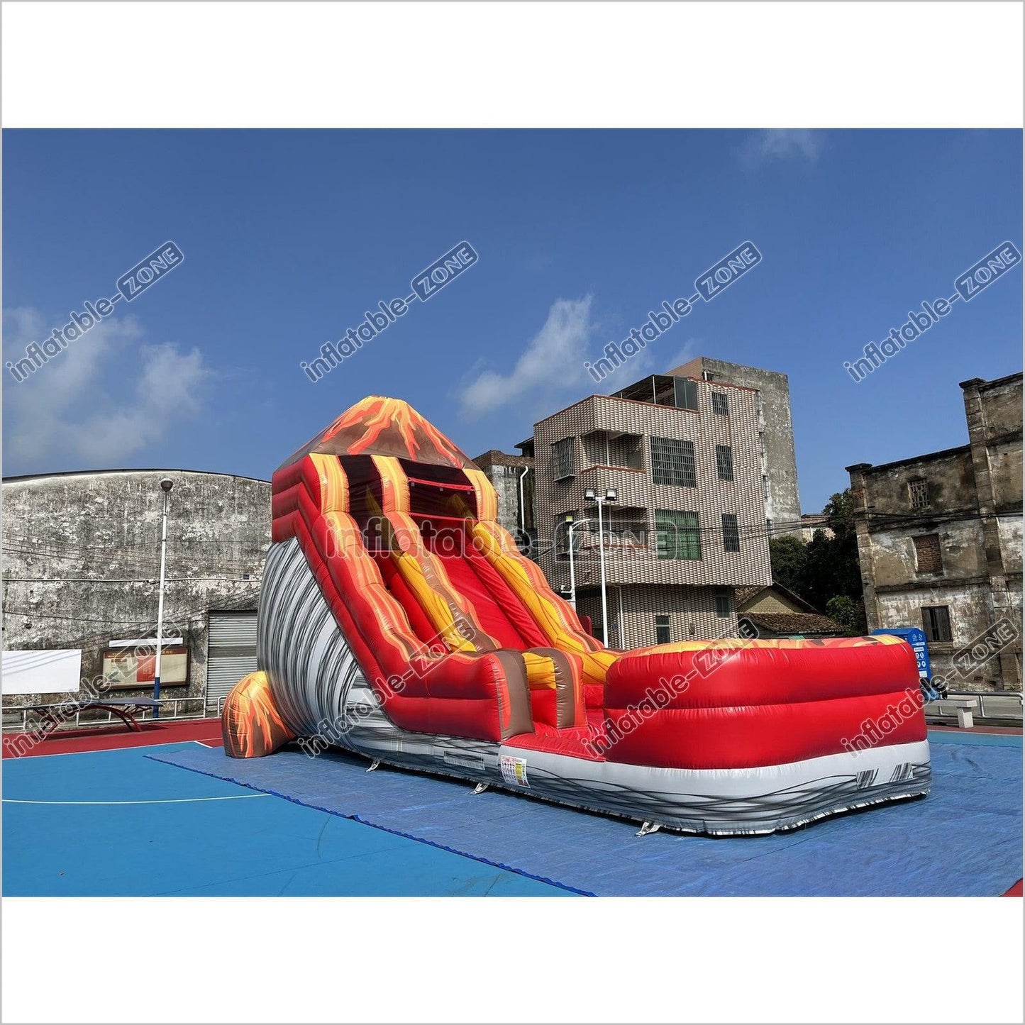 Inflatable Volcano Water Slide Blow Up Magma Color Water Slide Factory - Inflatable-Zone