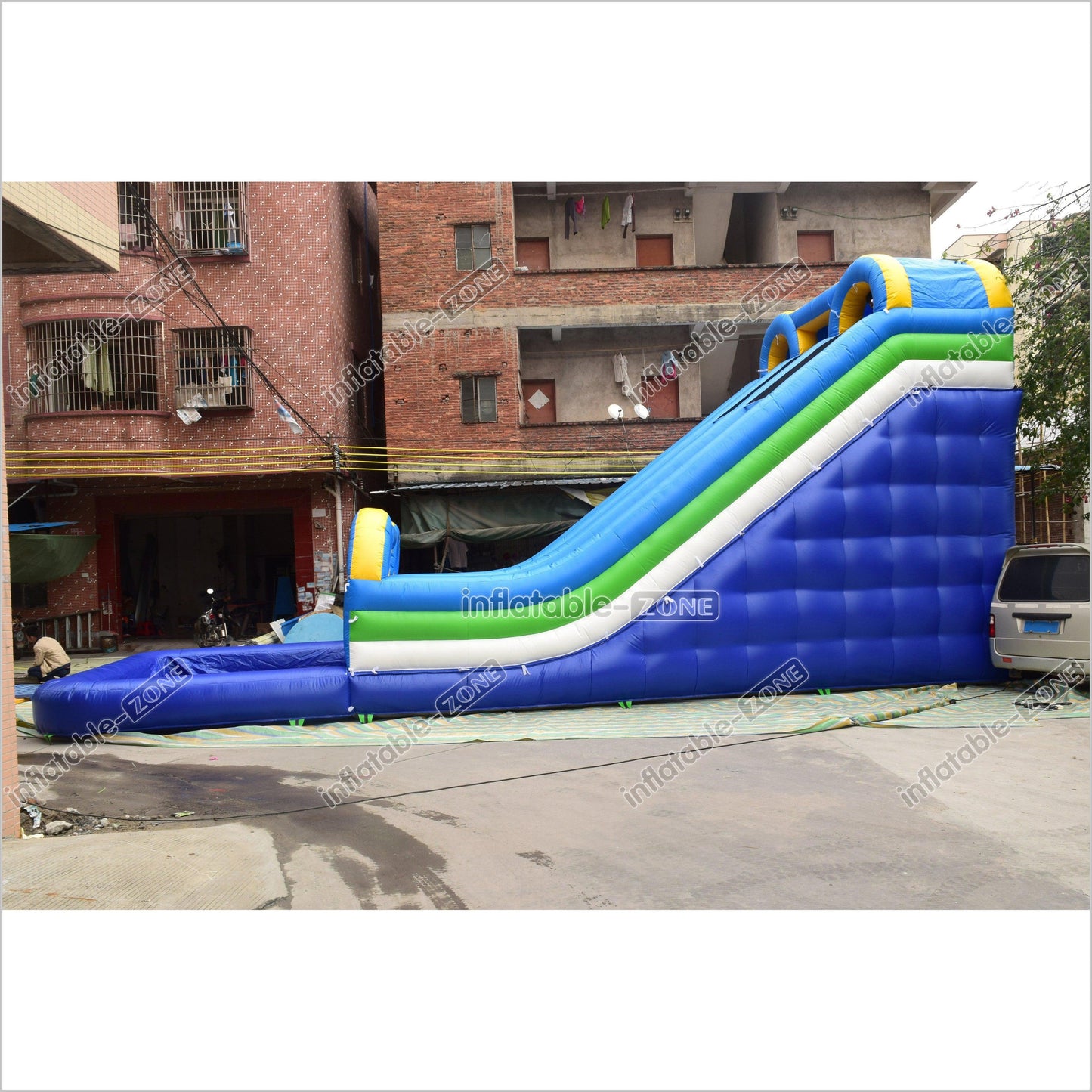 Sunny And Fun Double Water Slide Giant Commercial Inflatable Bouncy Slide With Pool For Children - Inflatable-Zone