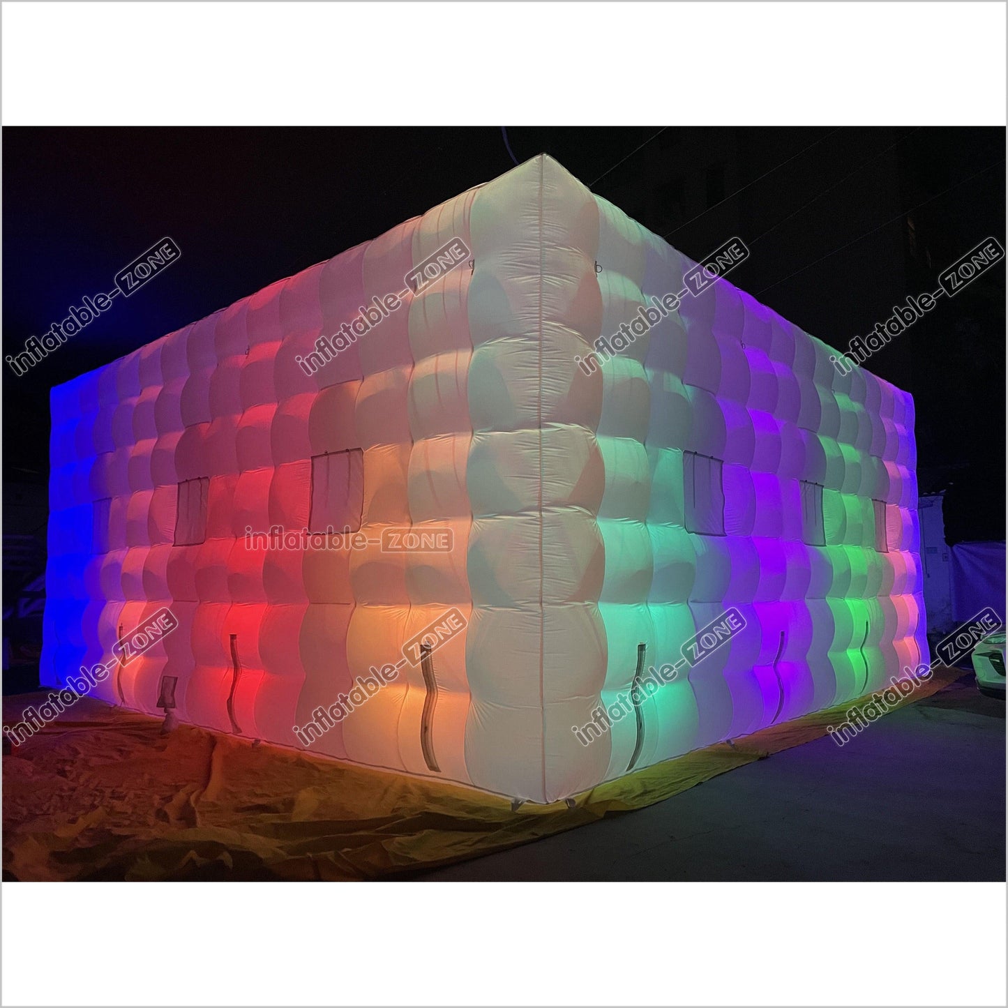 Wall Washer Light Inflatable Wedding Tent Disco Cube Inflatable Nightclub Party Bar With Led Lighting - Inflatable-Zone