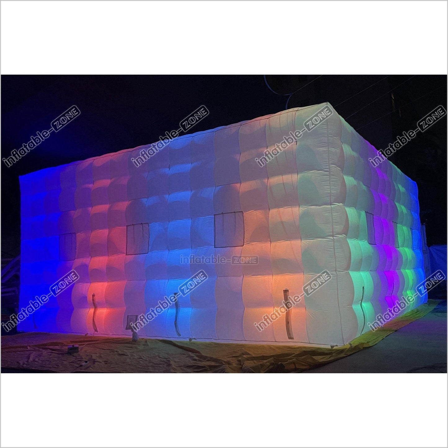 Wall Washer Light Inflatable Wedding Tent Disco Cube Inflatable Nightclub Party Bar With Led Lighting - Inflatable-Zone