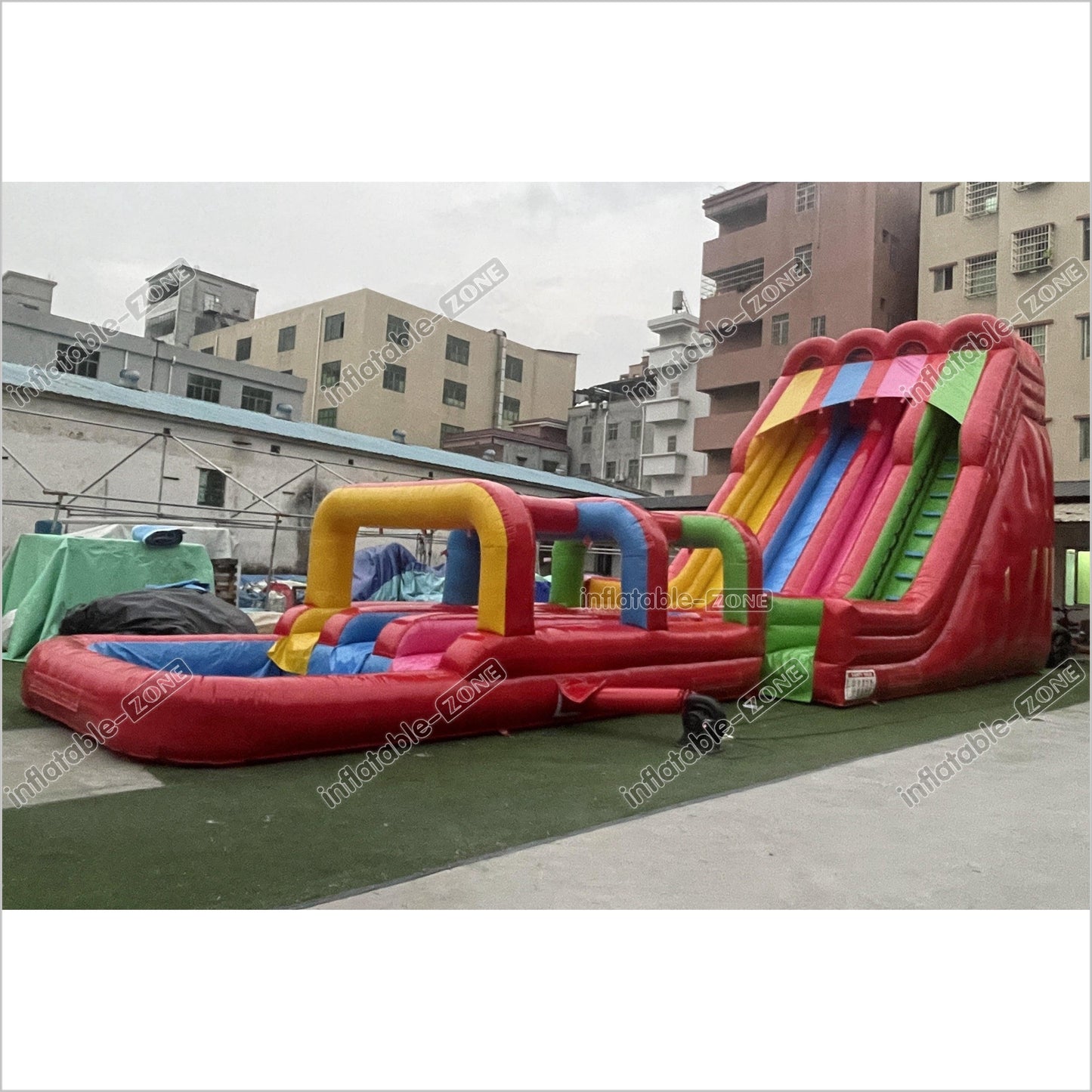 Large Outdoor Water Slide Jumping Castle Inflatable Pool Obstacle Water Slides For Kids - Inflatable-Zone