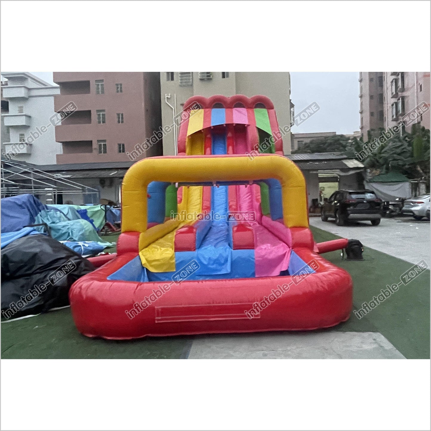 Large Outdoor Water Slide Jumping Castle Inflatable Pool Obstacle Water Slides For Kids - Inflatable-Zone