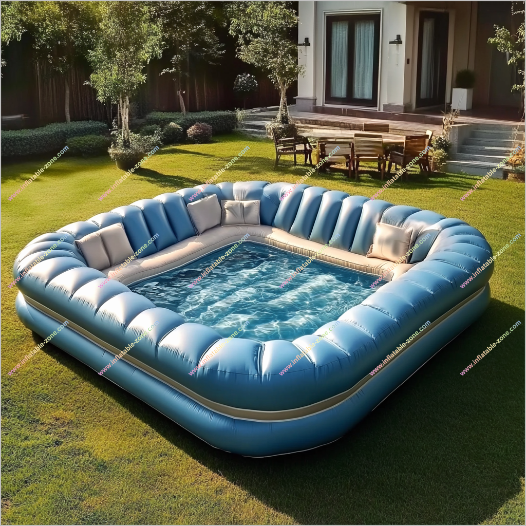 Creative Inflatable Sofa Pool Backyard Relaxation Durable Water Repellent Inflatable Sofa With Pool