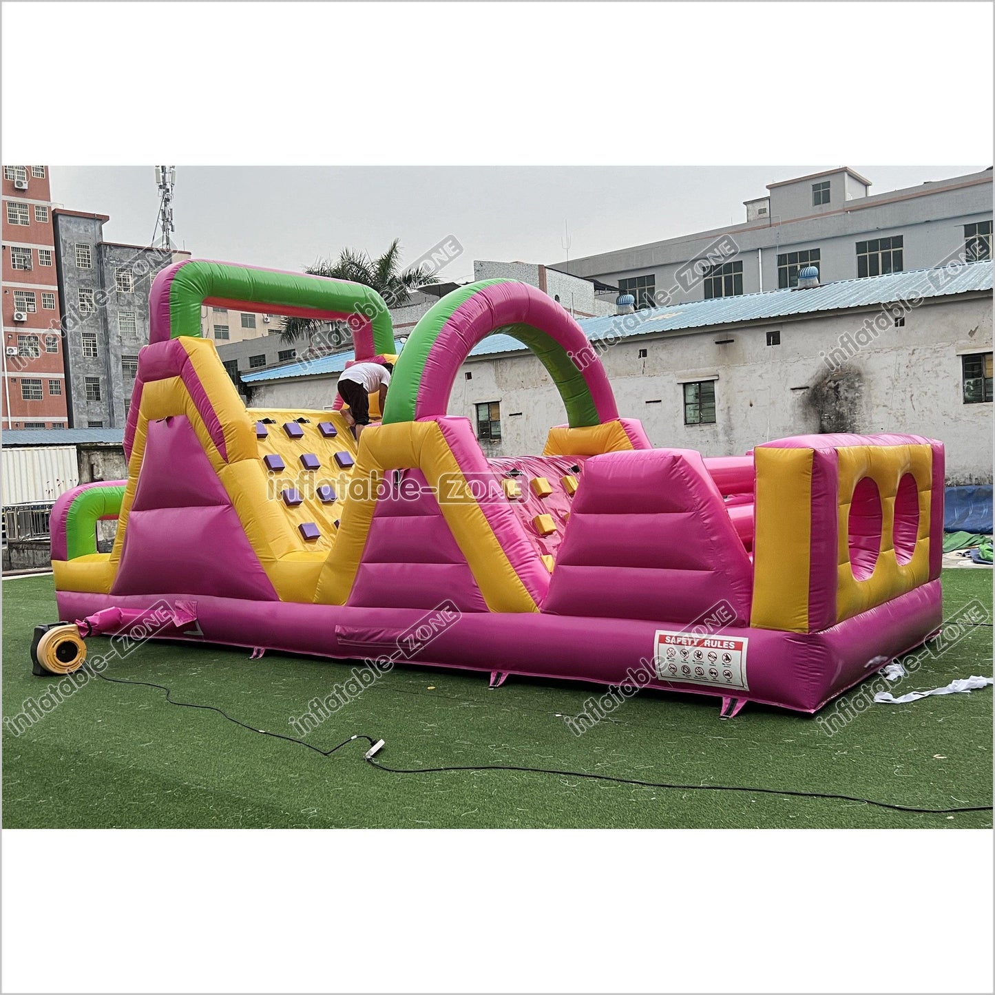 Large Obstacle Course Party Event Energy Challenge Sports Inflatable Obstacle Jumping Castle Bouncer With Slide - Inflatable-Zone