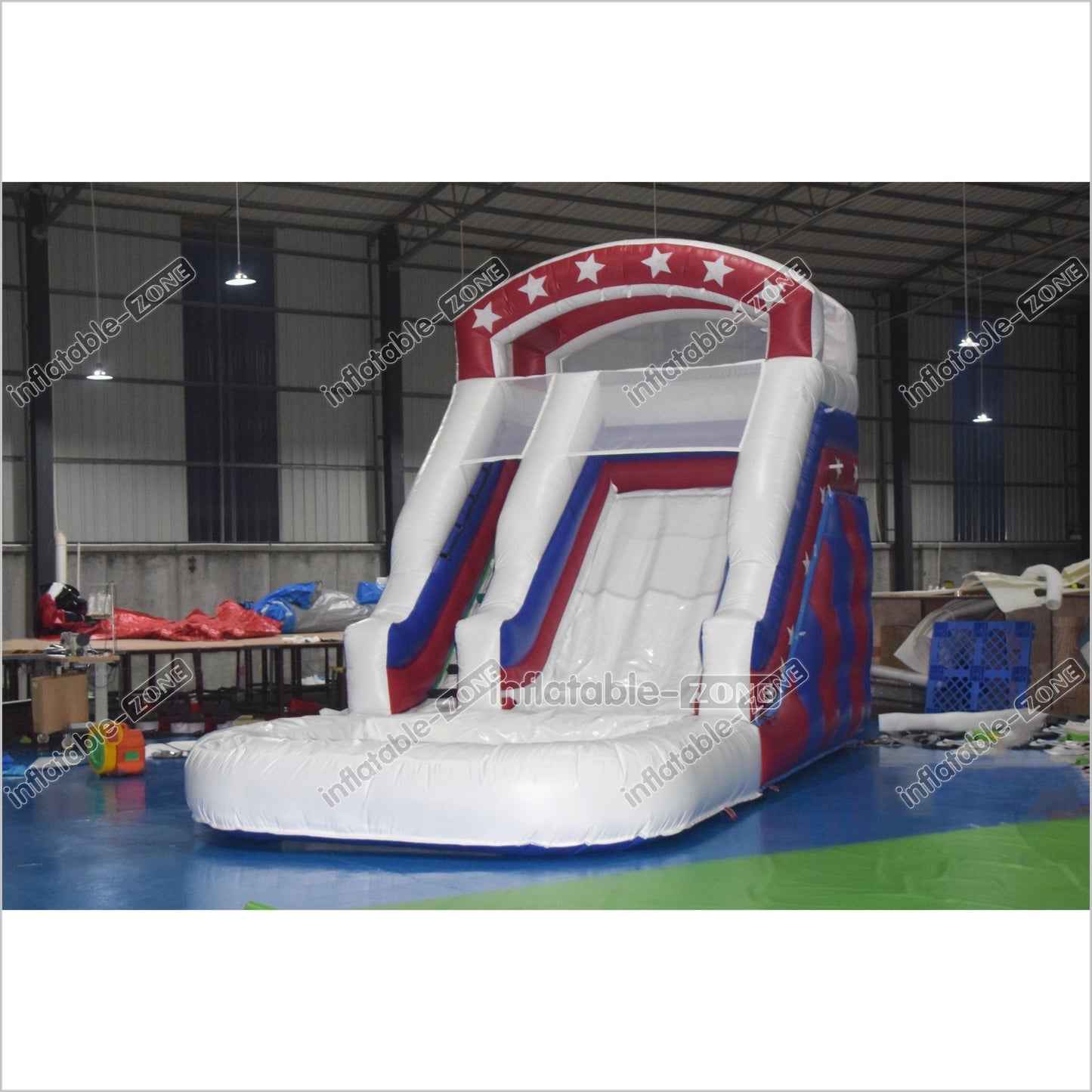 Happy Hop Inflatable Stars And Moonwalks Waterslide Single Lane Inflatable Water Slide With Pool - Inflatable-Zone