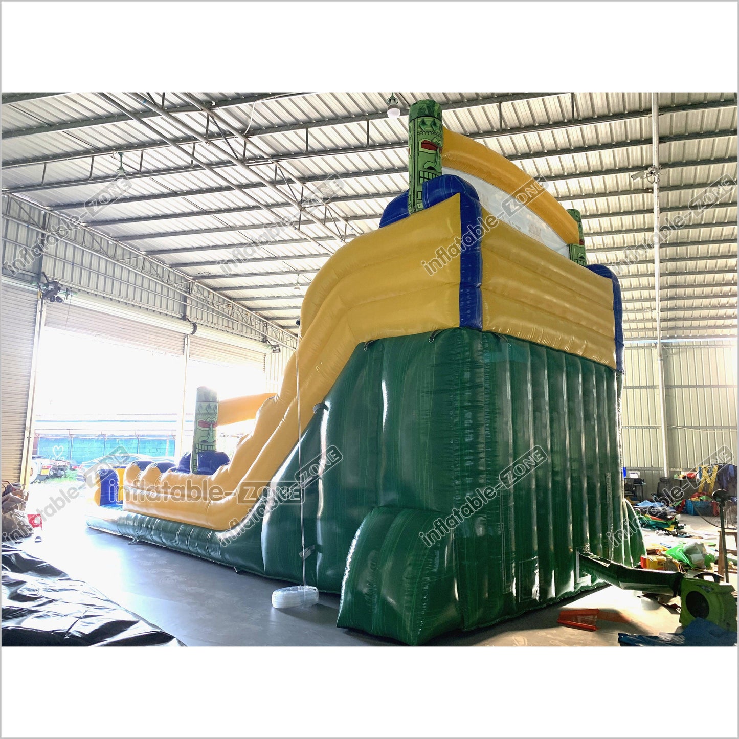 Tiki Shot Waterslide Mega Dual Lane Inflatable Slip And Slide Happy Hop Jumping Castle Swimming Pool - Inflatable-Zone