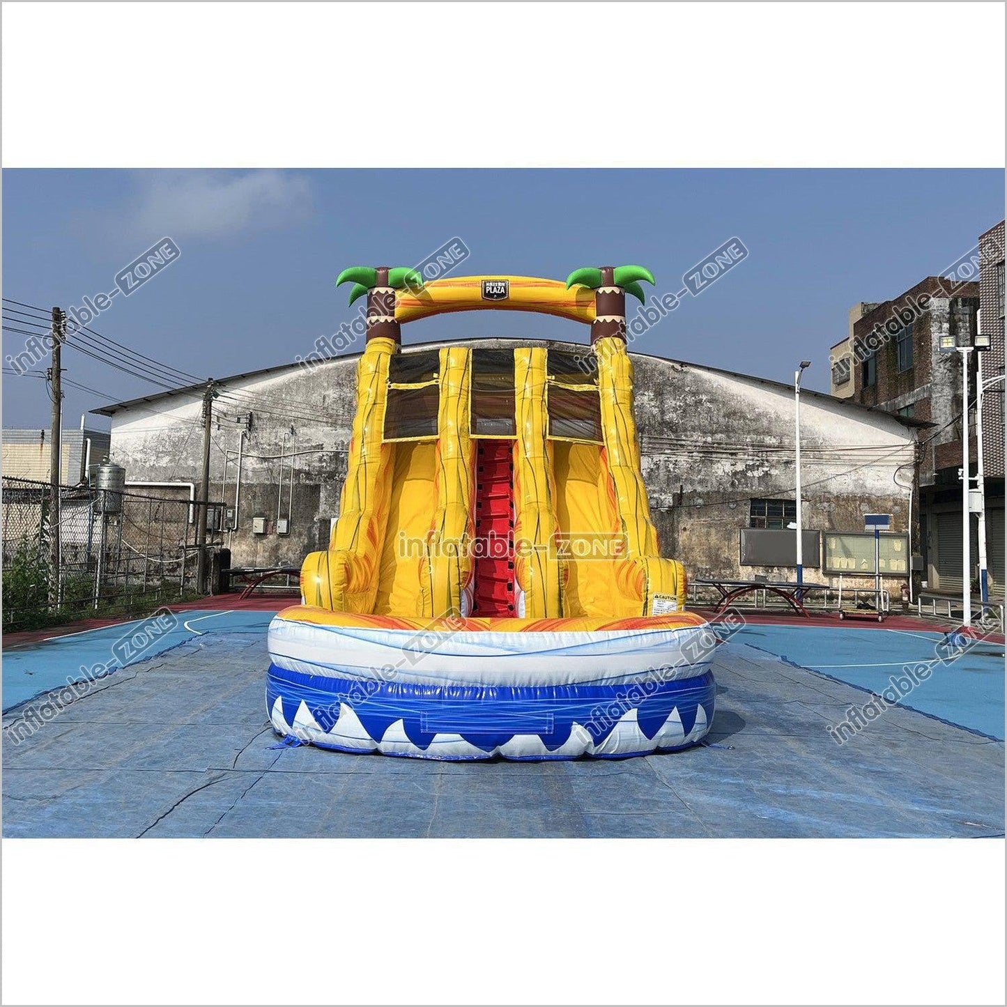 Tropical Wave Water Slide Party Jumper Rental Commercial Playground Equipment Inflatable Water Slide Into Pool - Inflatable-Zone