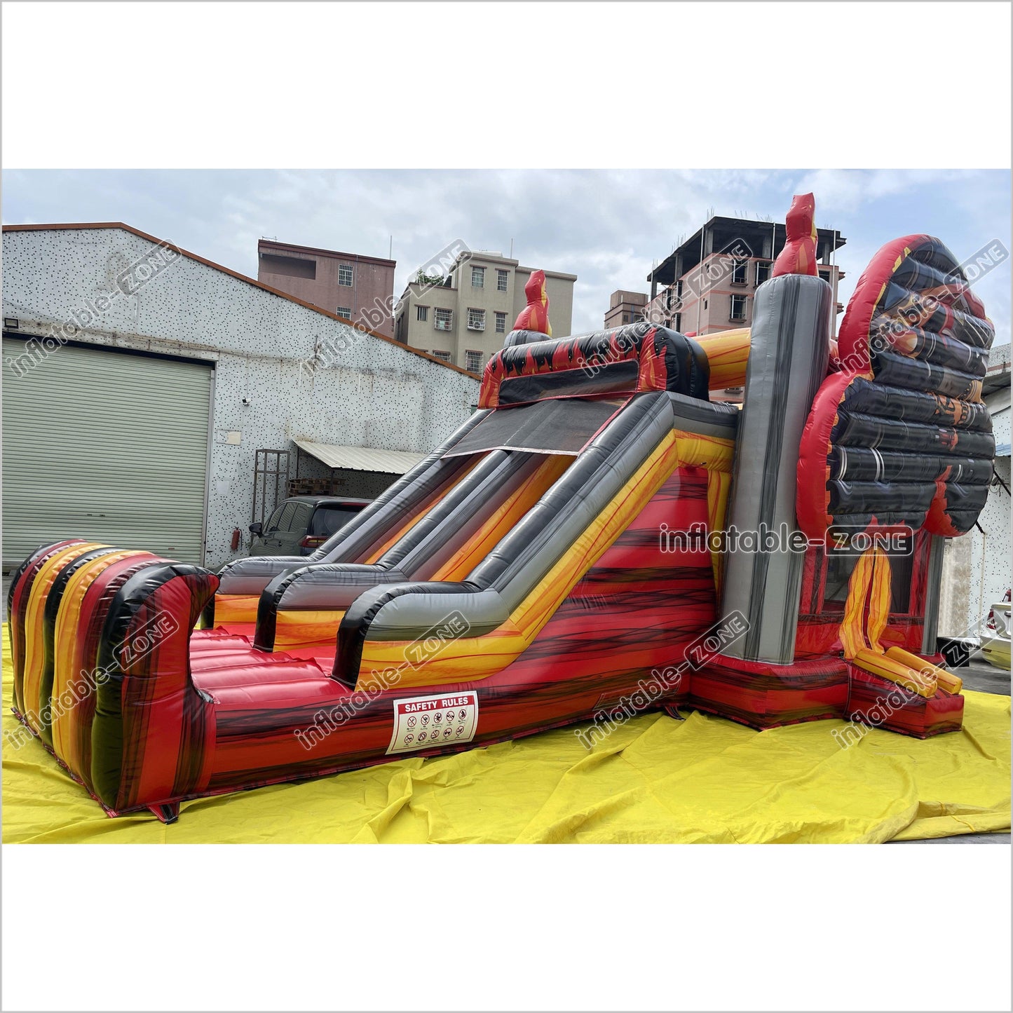 Outdoor Inflatable 3D Monster Truck Bounce Slide Combo Inflatable Jump House Bouncy Castle Double Slide - Inflatable-Zone