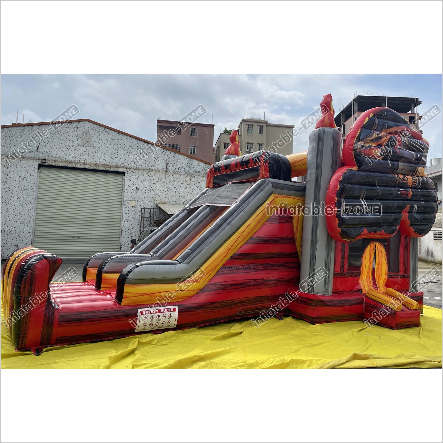 Outdoor Inflatable 3D Monster Truck Bounce Slide Combo Inflatable Jump House Bouncy Castle Double Slide - Inflatable-Zone