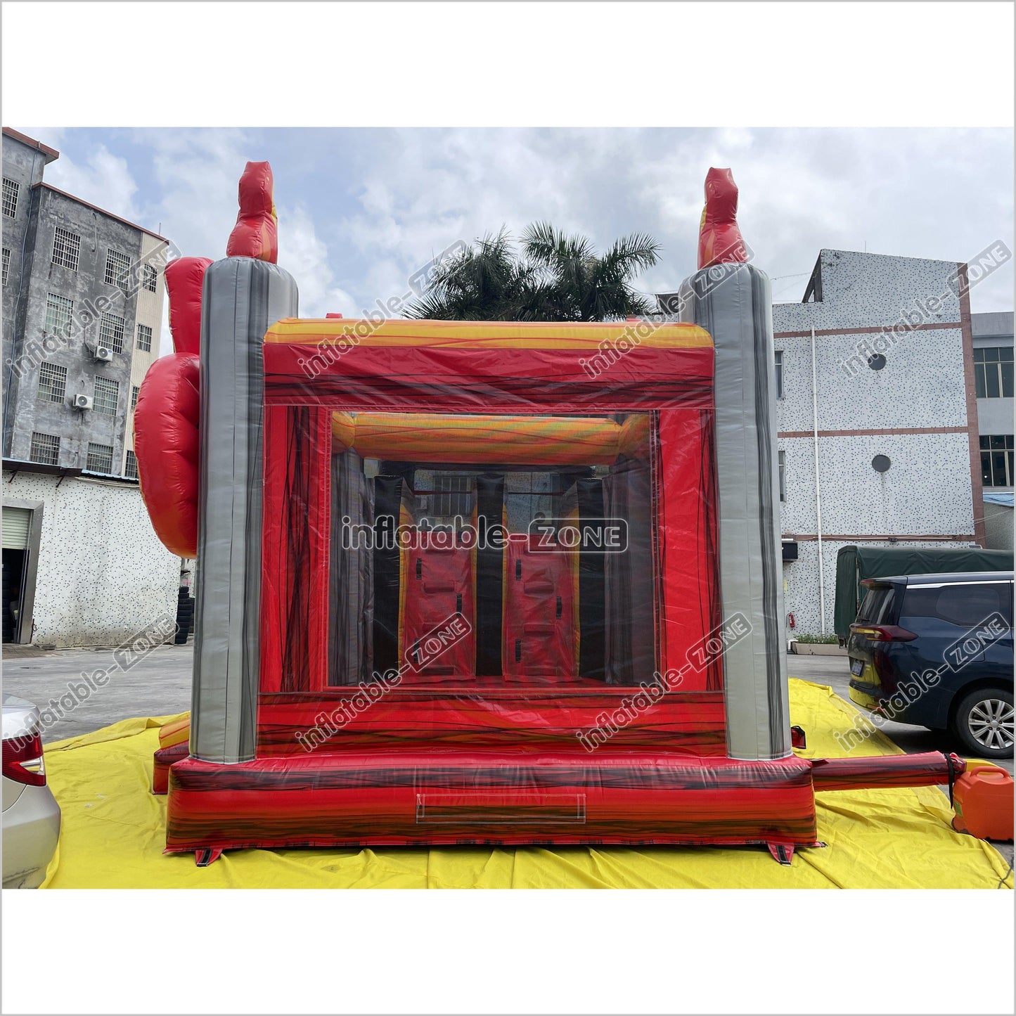 Outdoor Inflatable 3D Monster Truck Bounce Slide Combo Inflatable Jump House Bouncy Castle Double Slide - Inflatable-Zone