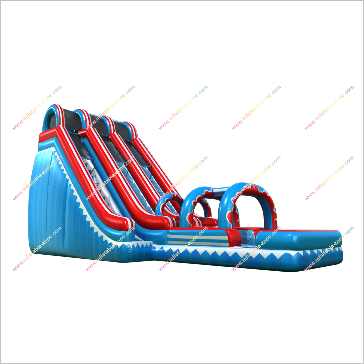 20 Foot New Inflatable Water Slide Jumper Arch Blow Up Double Water Slide With Pool - Inflatable-Zone