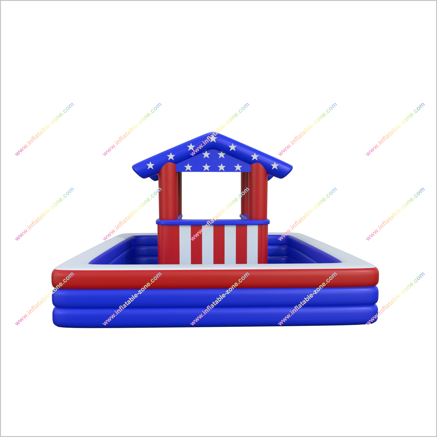 American Flag Theme Inflatable Pool Bars Blow Up Water Pub Pool Bar - Inflatable-Zone