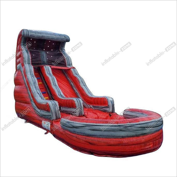 Commercial Inflatable Slide Bouncing All Around Party Blow Up Water Play Marble Water Slide With Pool - Inflatable-Zone