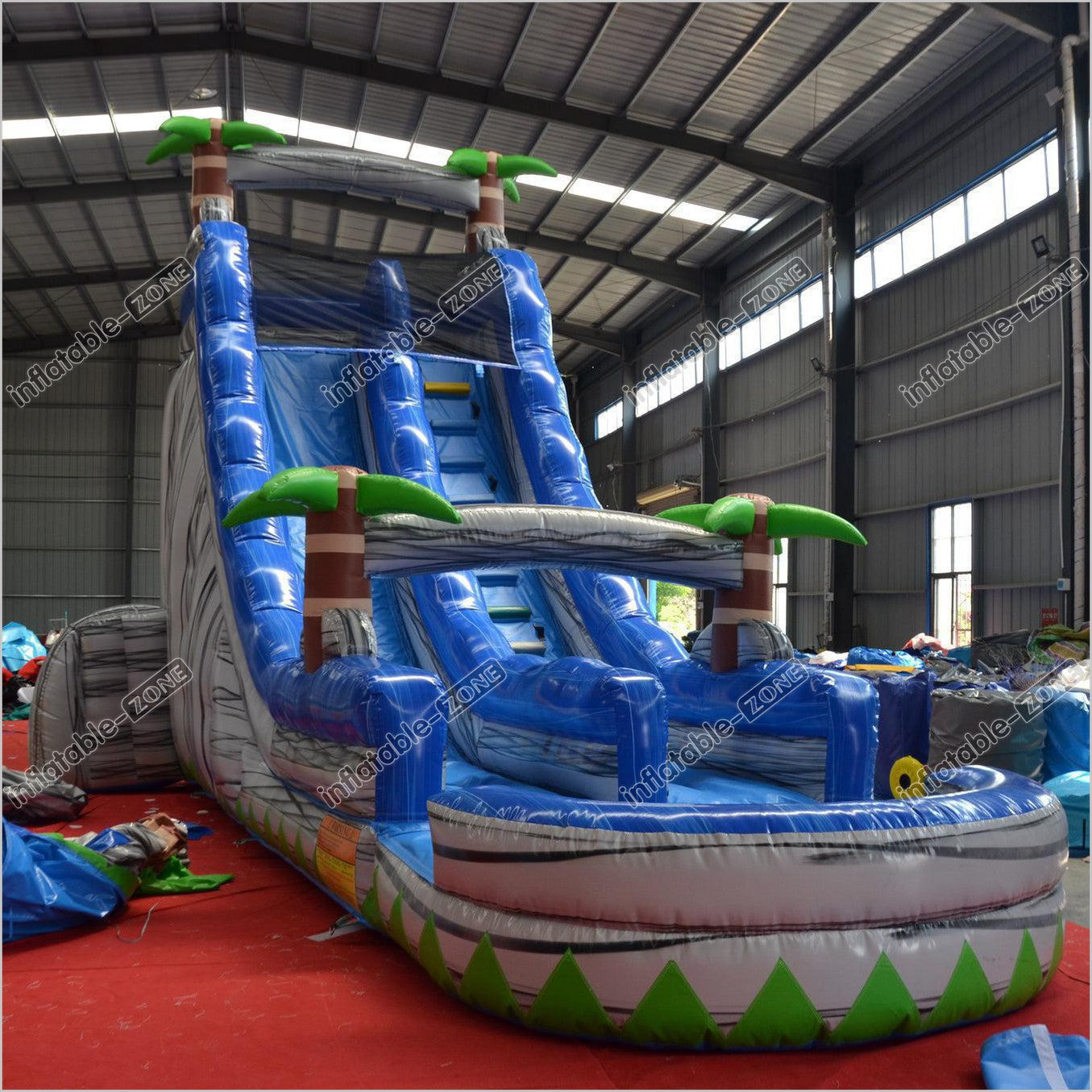 Inflatable Water Slide Pool Blow Up Waterslide Blower Splash Happy Inflatable Pick Up Bouncy Castle - Inflatable-Zone