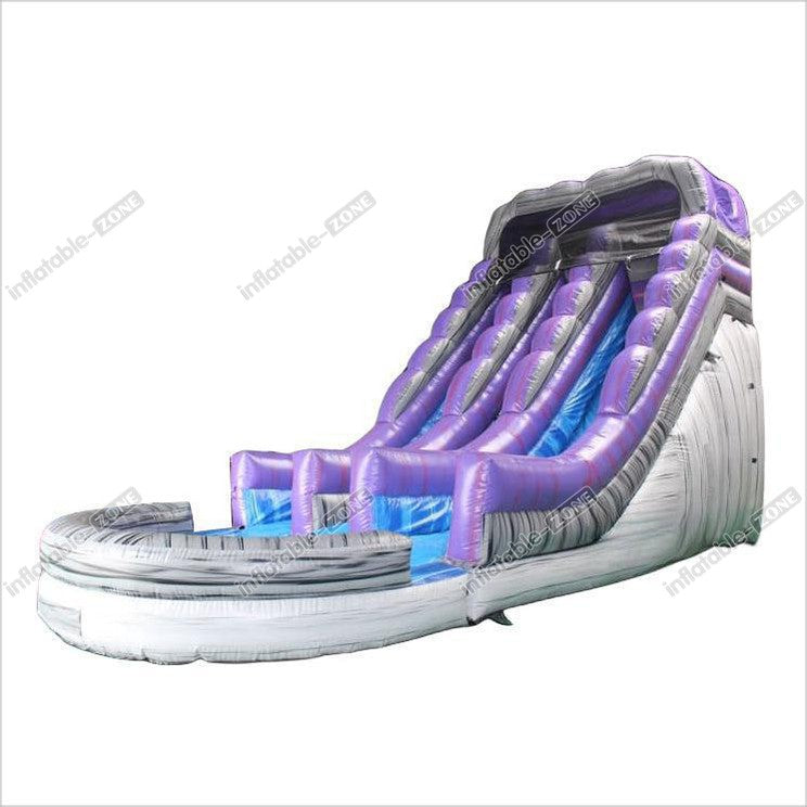 Purple Rush Water Slide Inflatable Blow Up Dual Lane Water Slide With Pool For Backyard Bouncers And Party - Inflatable-Zone