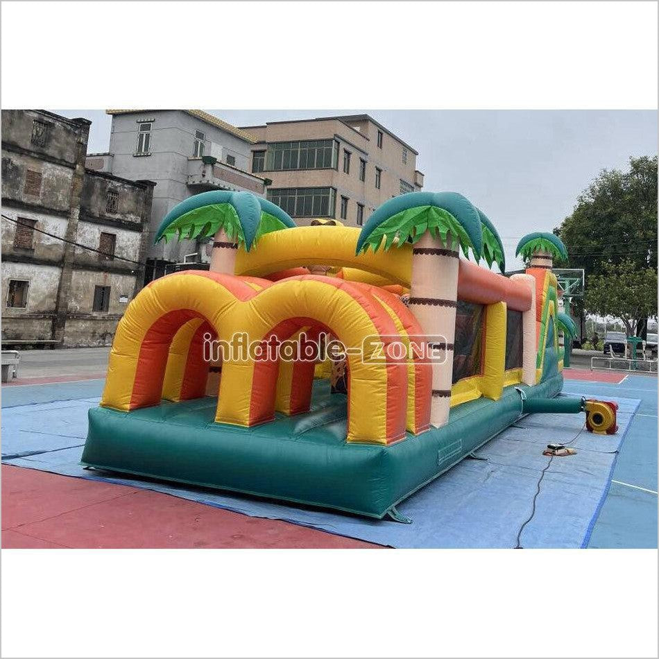 Commercial Kids And Adults Outdoor Inflatable Tropical Obstacle Course Playground Near Me - Inflatable-Zone