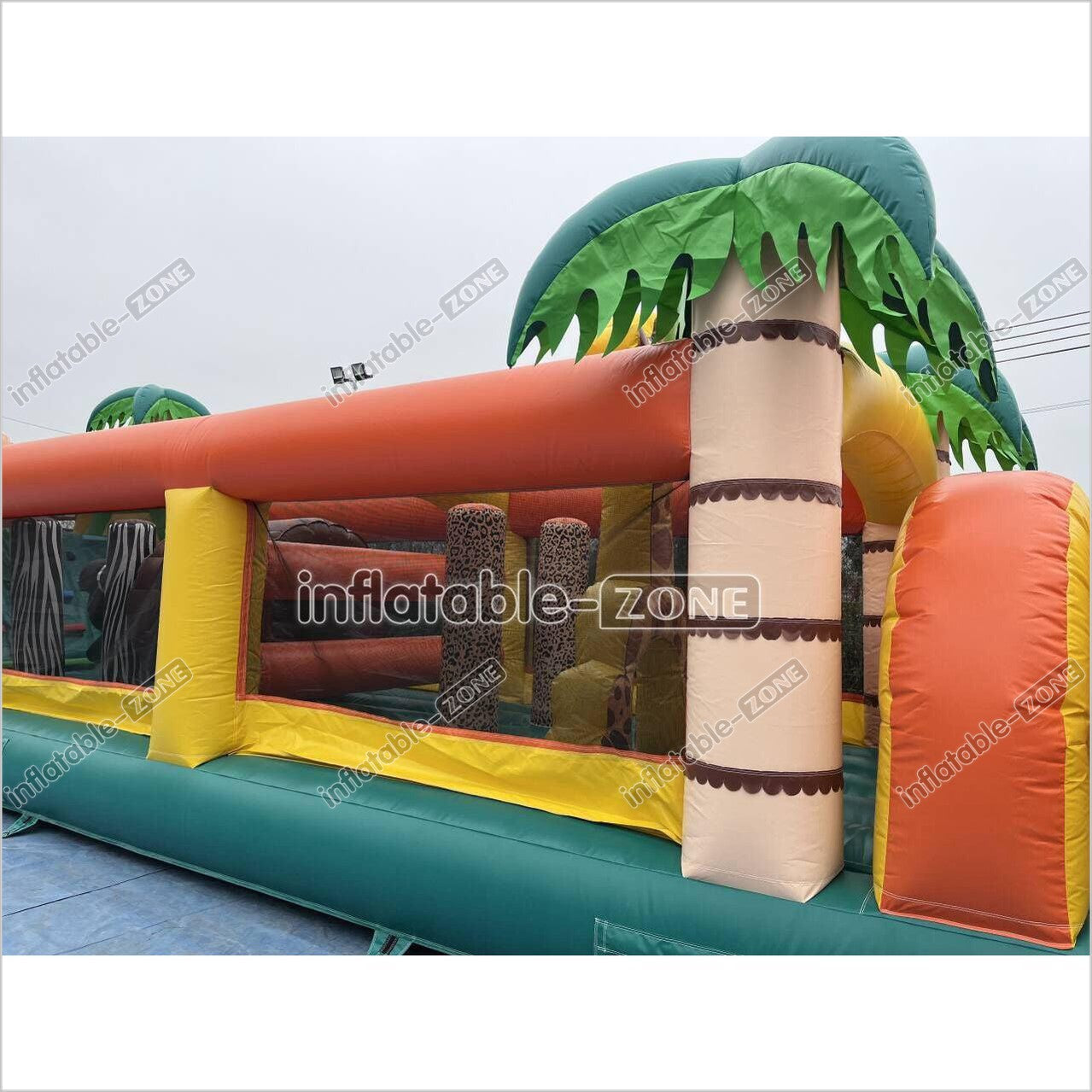 Commercial Kids And Adults Outdoor Inflatable Tropical Obstacle Course Playground Near Me - Inflatable-Zone