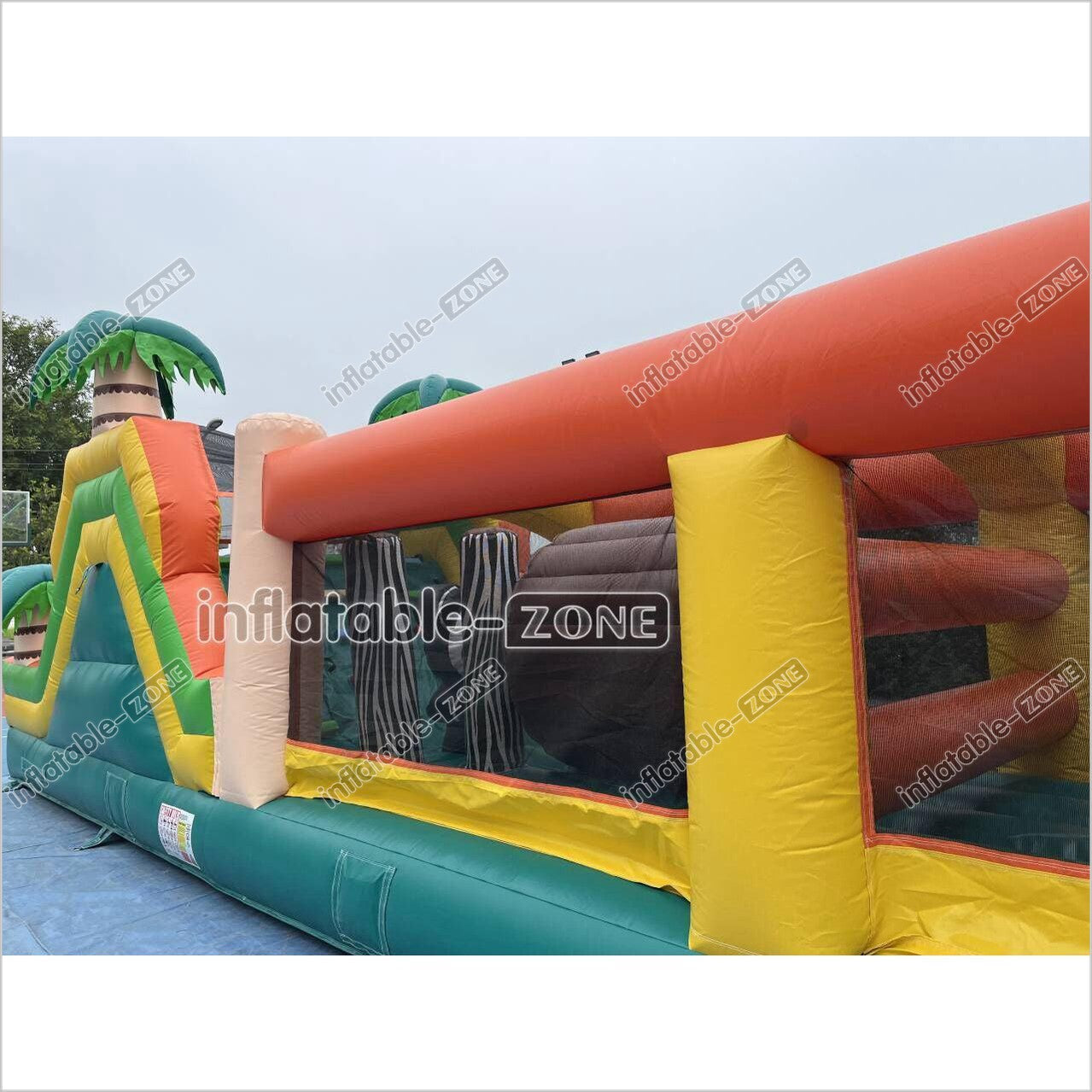 Commercial Kids And Adults Outdoor Inflatable Tropical Obstacle Course Playground Near Me - Inflatable-Zone