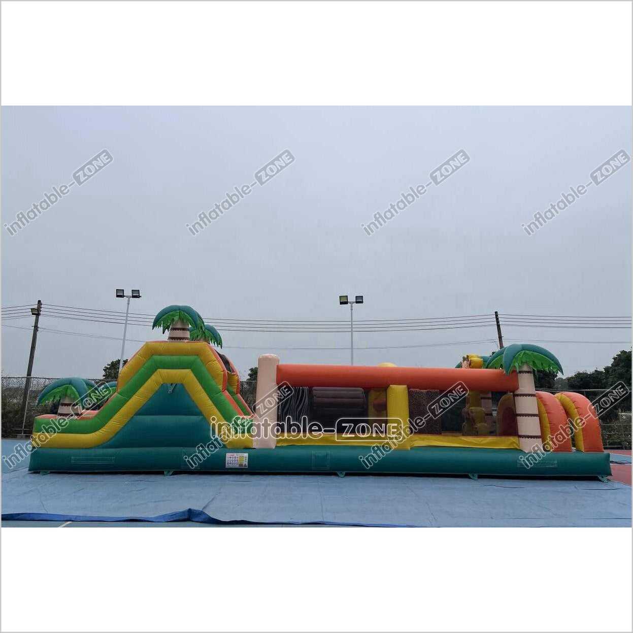 Commercial Kids And Adults Outdoor Inflatable Tropical Obstacle Course Playground Near Me - Inflatable-Zone
