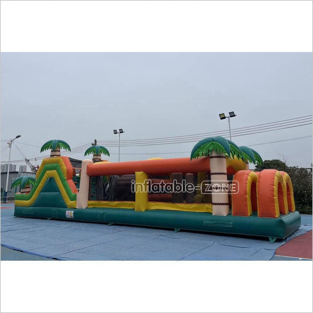 Commercial Kids And Adults Outdoor Inflatable Tropical Obstacle Course Playground Near Me - Inflatable-Zone
