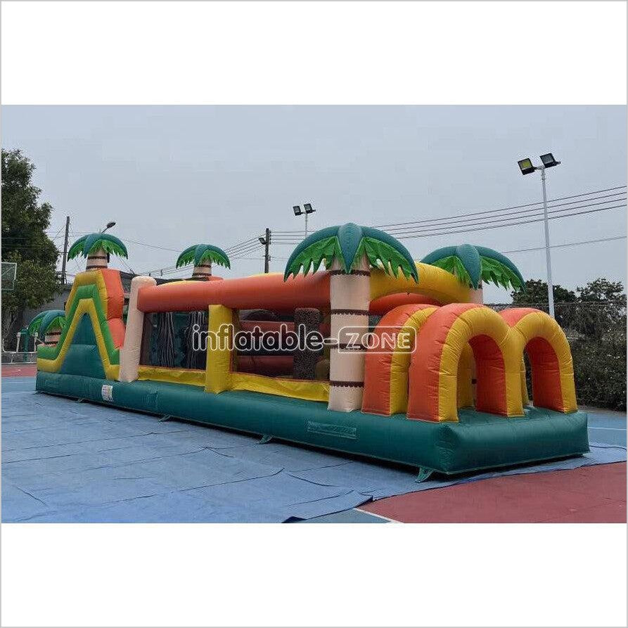 Commercial Kids And Adults Outdoor Inflatable Tropical Obstacle Course Playground Near Me - Inflatable-Zone