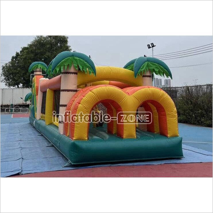 Commercial Kids And Adults Outdoor Inflatable Tropical Obstacle Course Playground Near Me - Inflatable-Zone