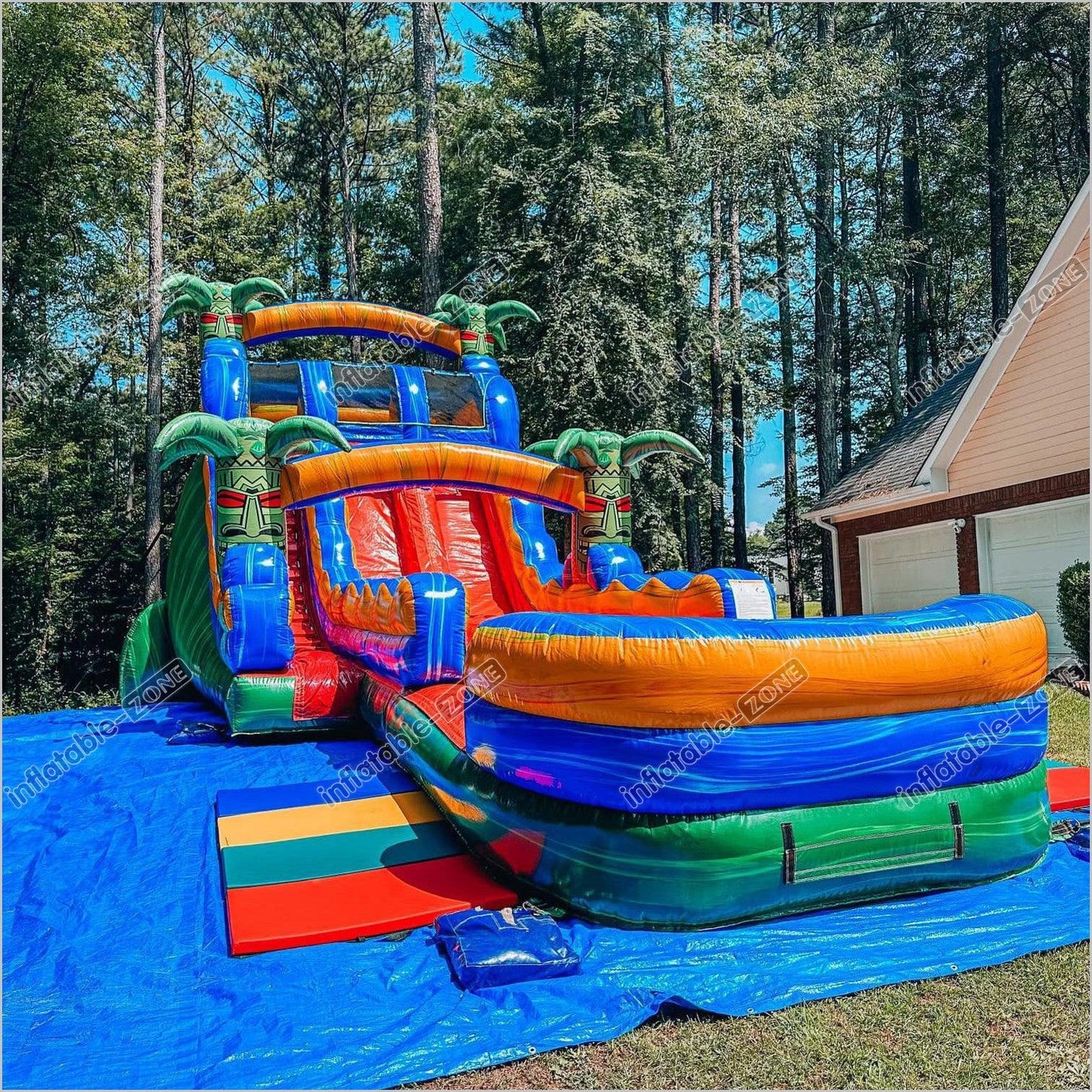 Large Inflatable Water Slide Adult Slip Sportspower My First Splash N Slides - Inflatable-Zone
