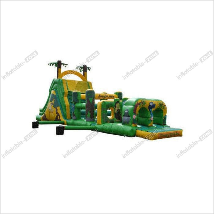 Funny Jungle Race Inflatable Obstacle Course Silk Printing Forv Amusement Park
