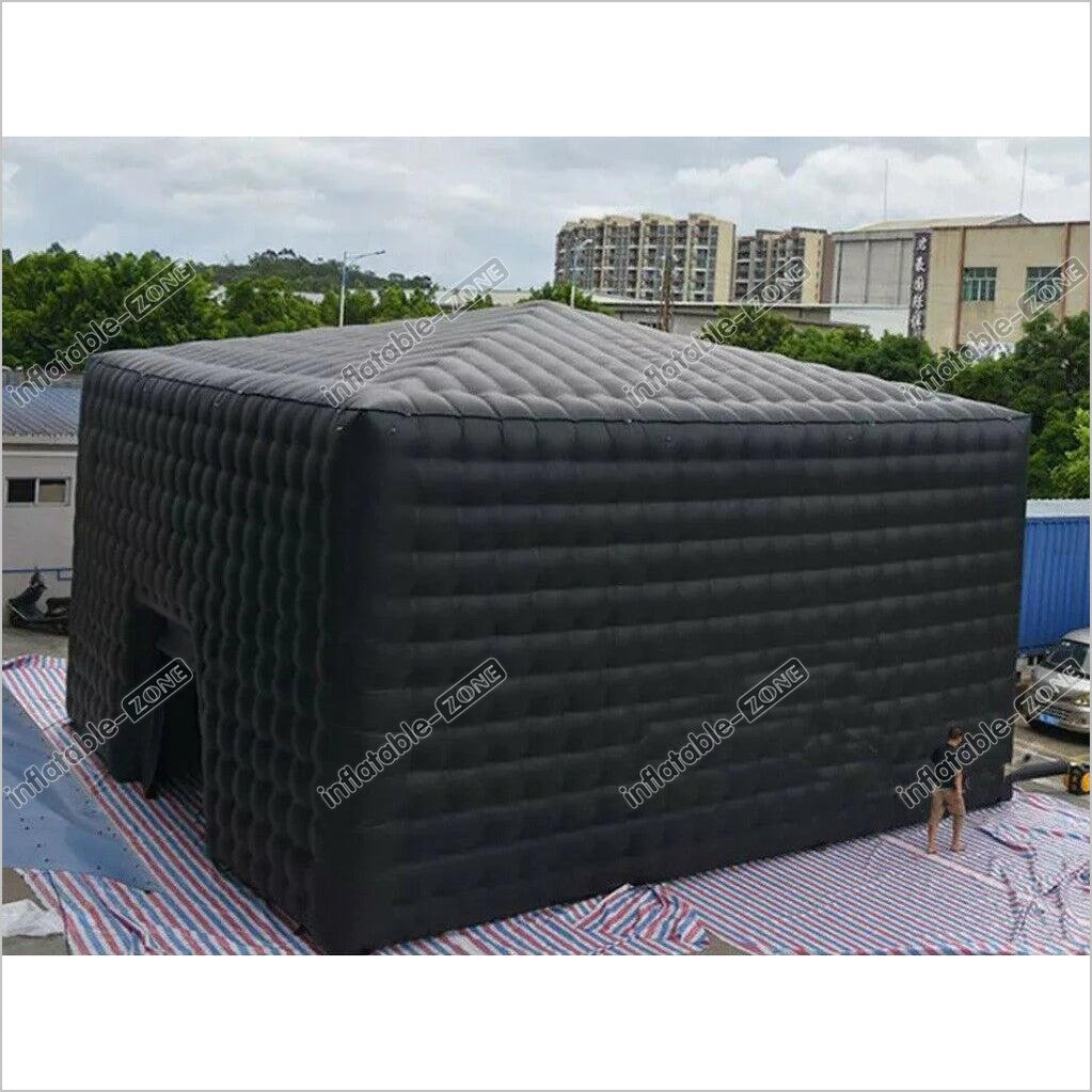 Black Large Inflatable Cube Tent Party Disco Booth Nightclub Outdoor - Inflatable-Zone