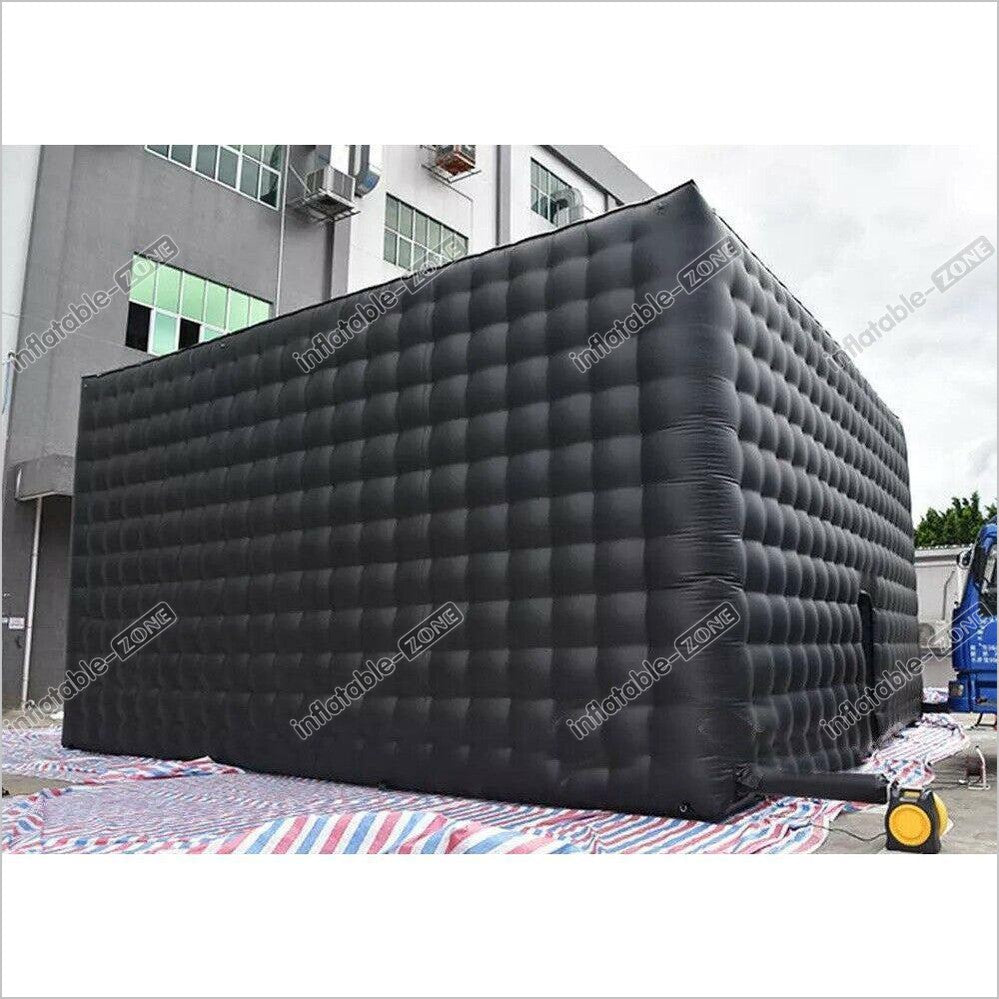 Black Large Inflatable Cube Tent Party Disco Booth Nightclub Outdoor - Inflatable-Zone
