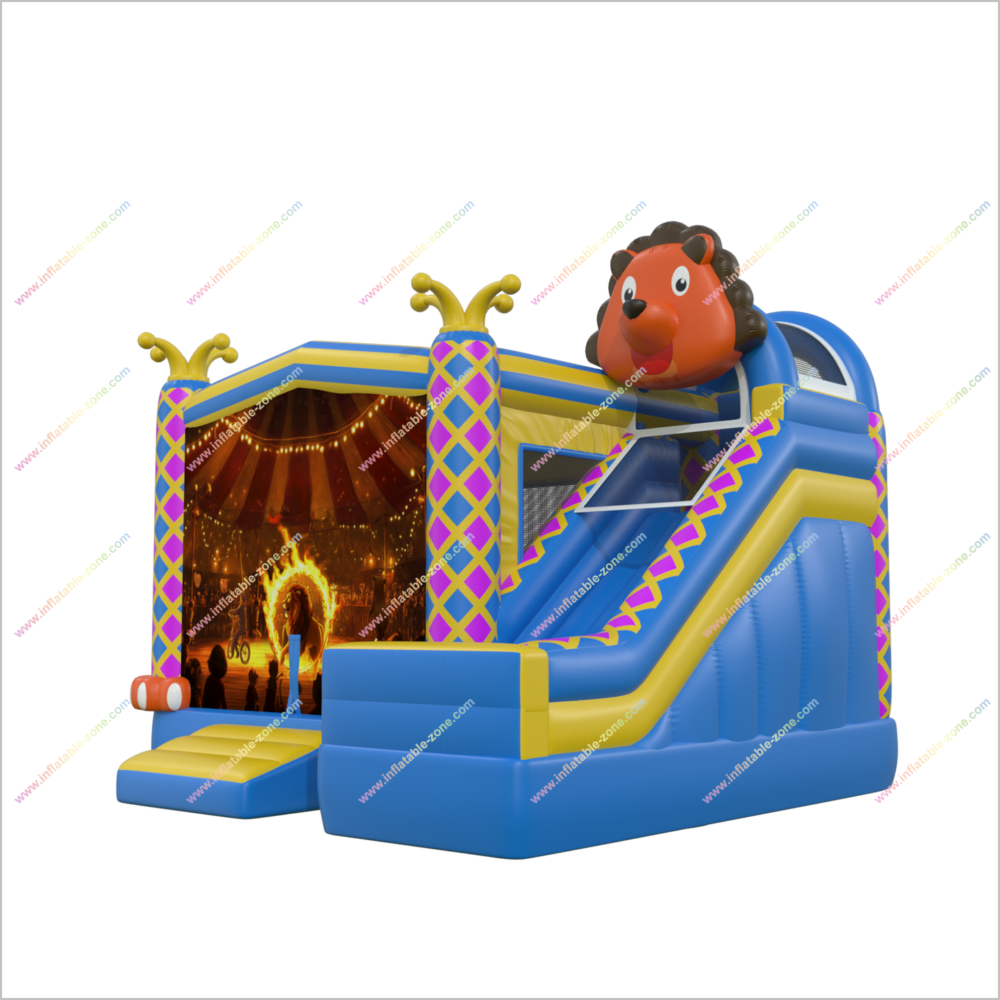 Clown And Circus Combo Slide Bounce House Prices Large Party Inflatables Jumping Castle Slide For Sale - Inflatable-Zone