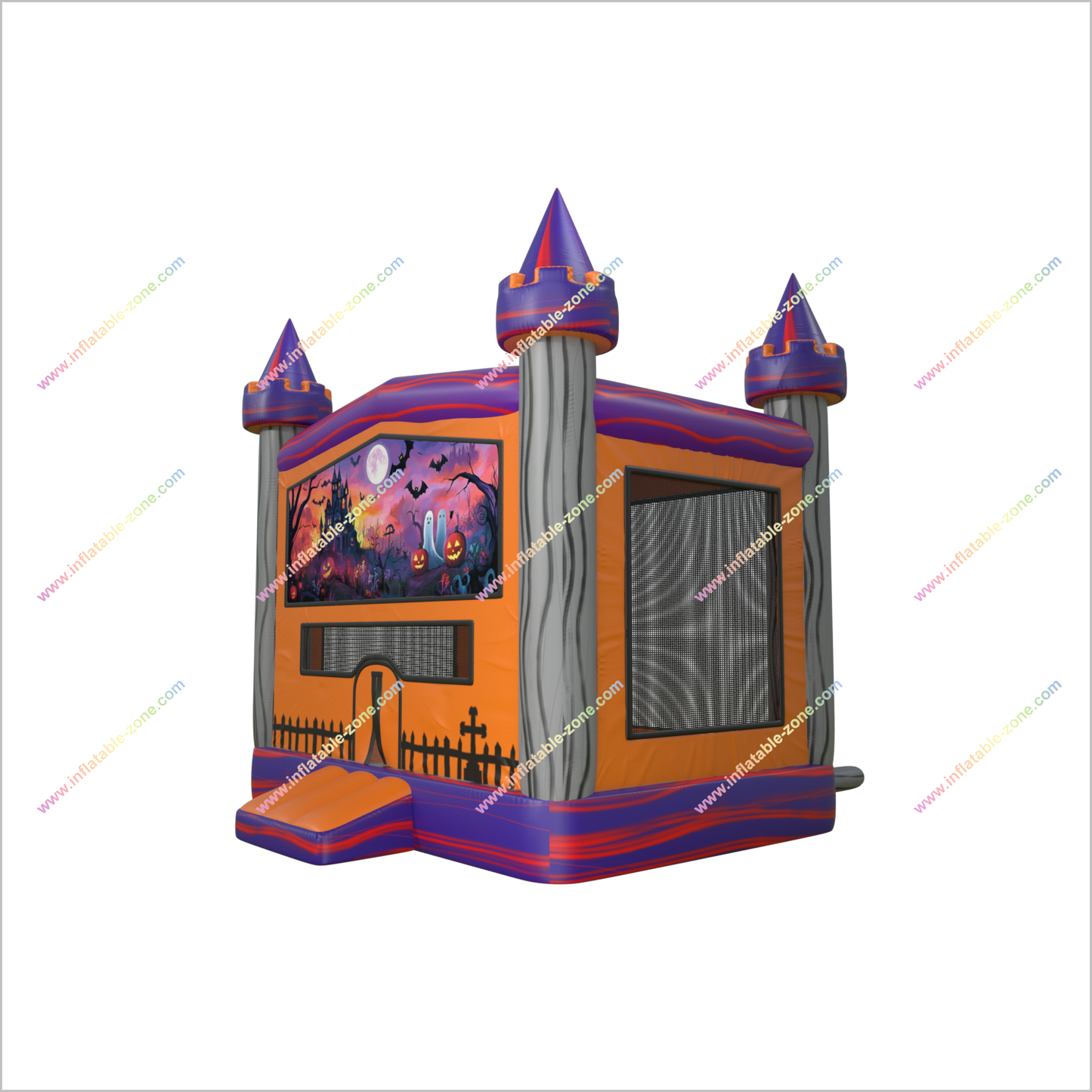 Inflatable Pumpkin Ghost Haunted House Jumping Castle Outdoor Play Structure Halloween Bouncy House Rental - Inflatable-Zone
