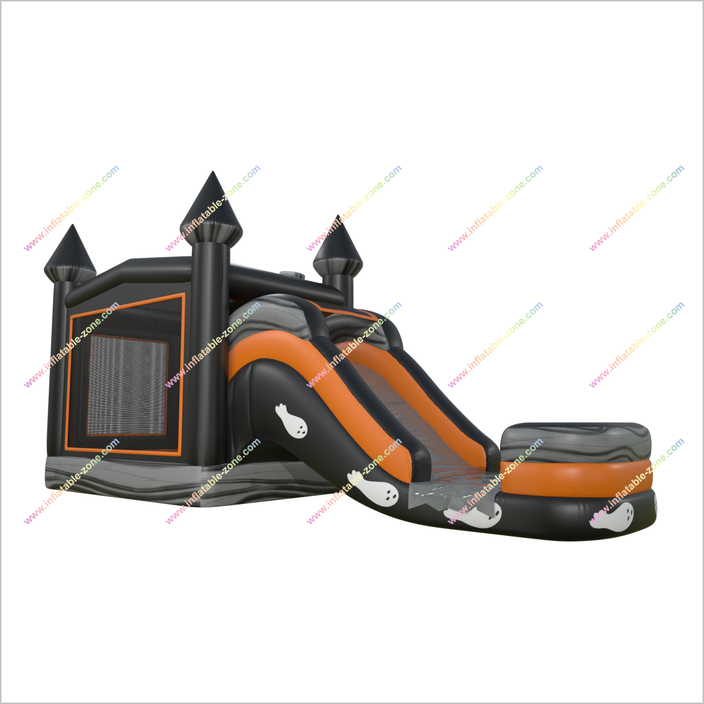 Halloween Ghost Pumpkin Inflatable Slide And Bounce House Jumping Castle And Water Slide Combo Inflatables For Rent - Inflatable-Zone