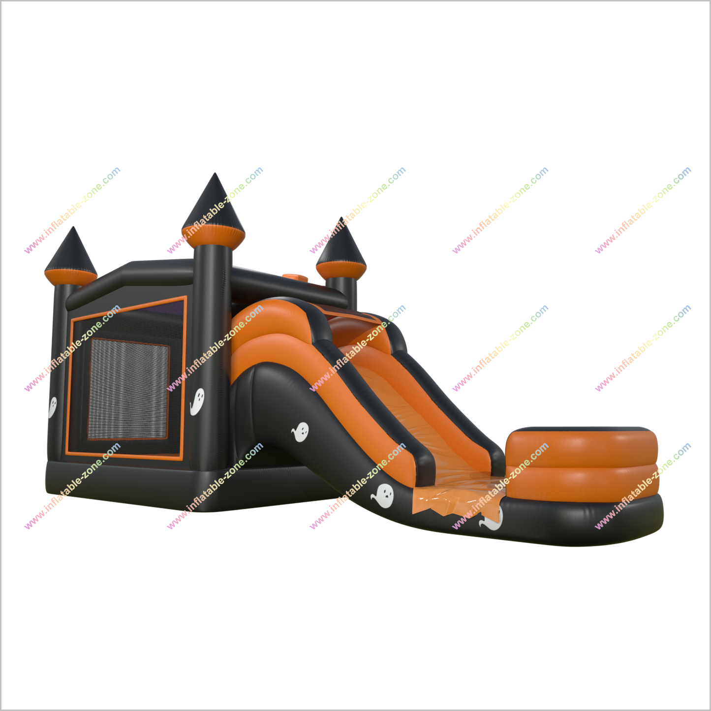 Halloween Pumpkin Ghost Bouncy Castle And Water Slide Combo Small Inflatable Pool With Slide Rent A Bounce House For Adults - Inflatable-Zone