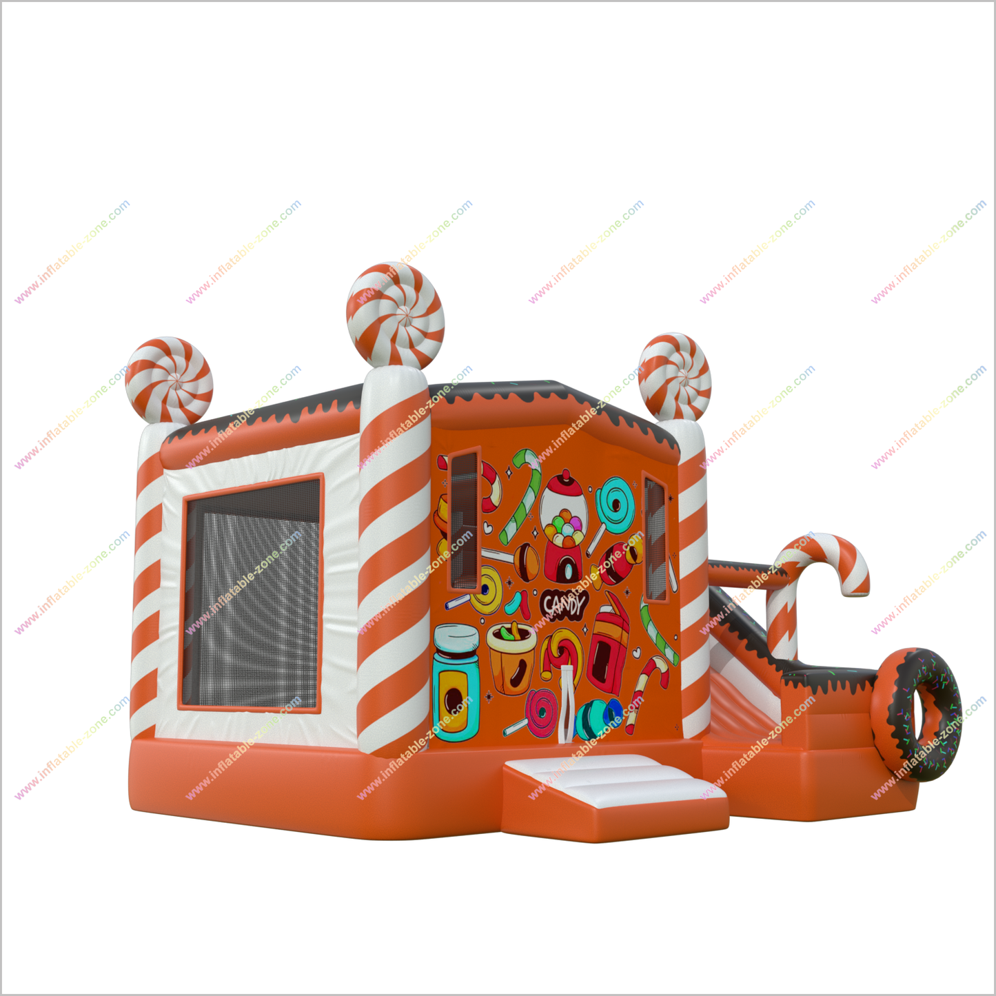 Candy Themed Party Inflatable Castle Slide Jumping Area Bounce House With A Slide Combo Inflatable Bouncers - Inflatable-Zone