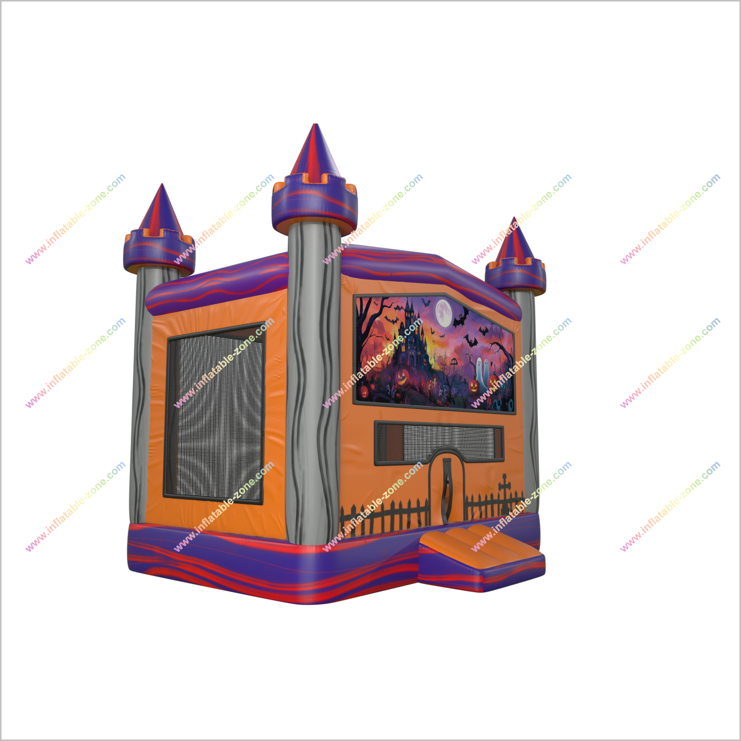 Inflatable Pumpkin Ghost Haunted House Jumping Castle Outdoor Play Structure Halloween Bouncy House Rental - Inflatable-Zone