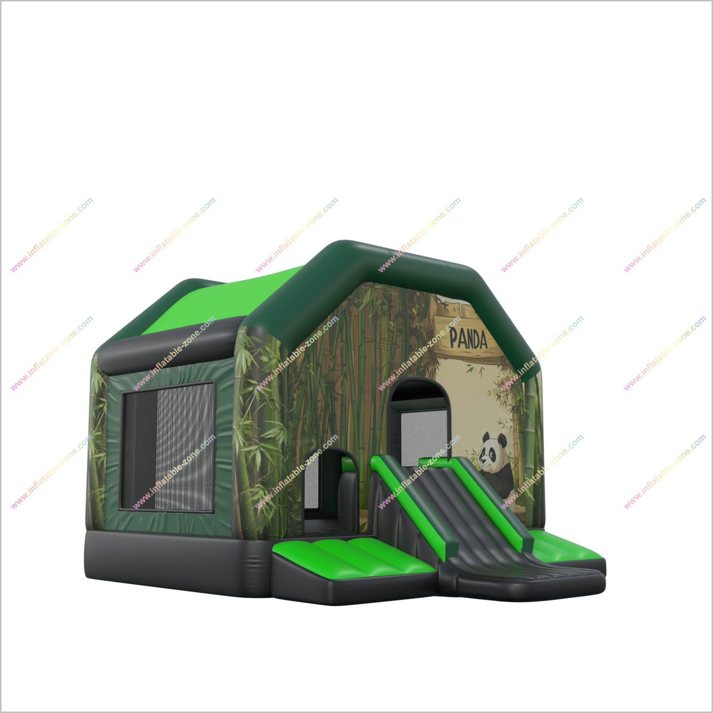 Panda Theme Inflatable Castle With Slide Bouncing Near Me Bamboo Jungle Bounce House Slide Combo Rental - Inflatable-Zone
