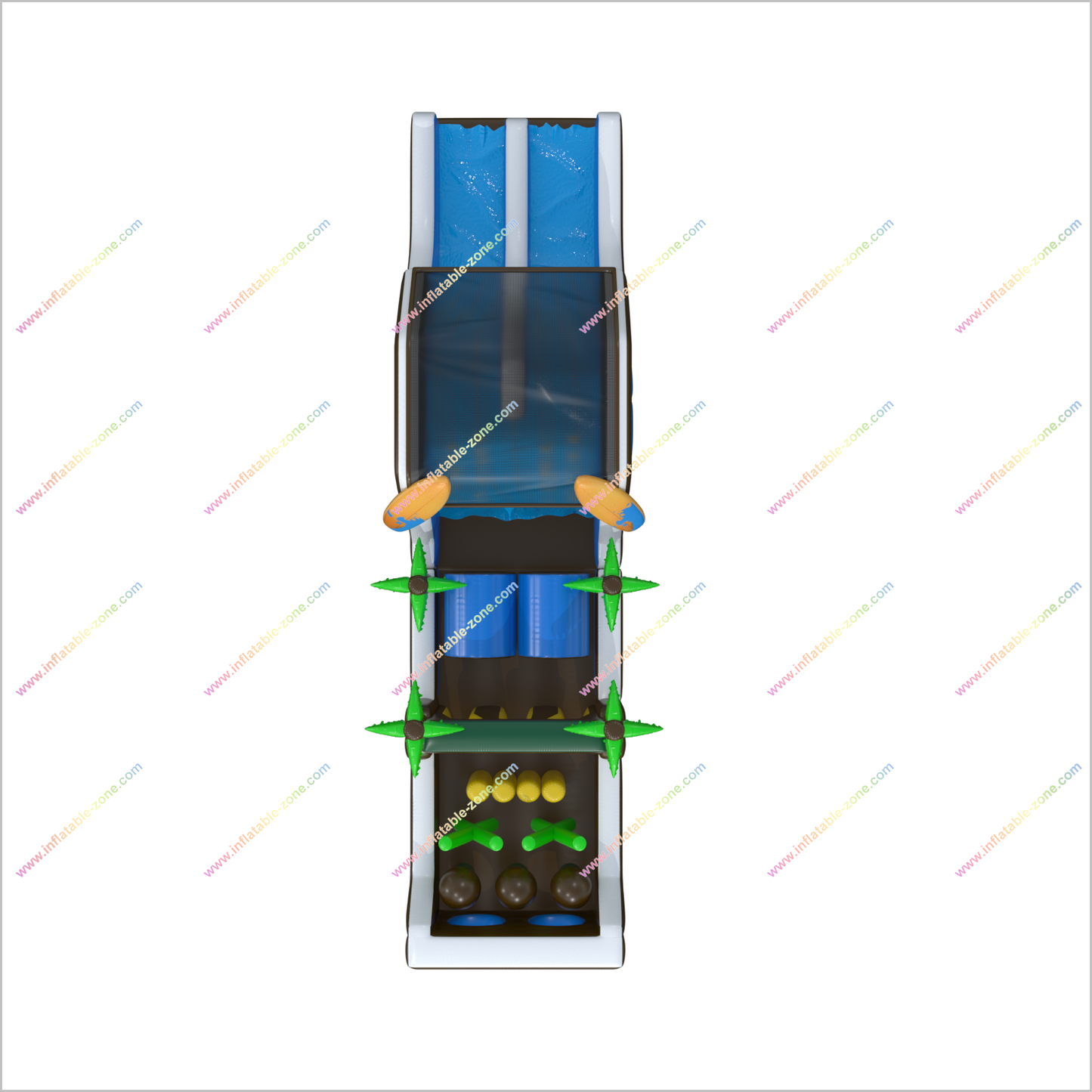 Best Sports Inflatable Assault Course Hire Tropical Adventure Palm Tree Obstacle Course Tunnel Playground Slide - Inflatable-Zone