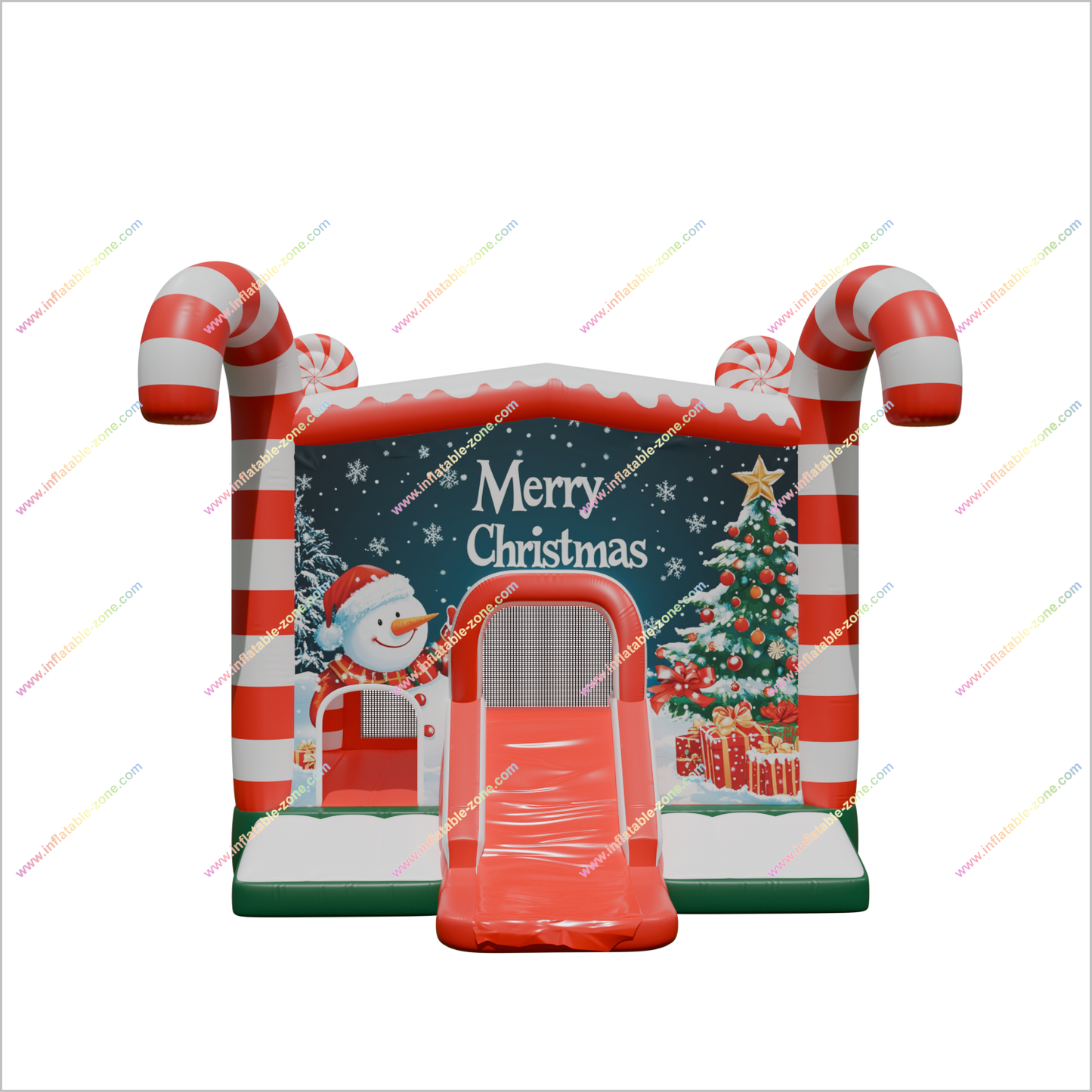 Candy Cane Land Target Inflatable Jumping Castle Christmas Tree And Snowman Bounce House Park Near Me - Inflatable-Zone