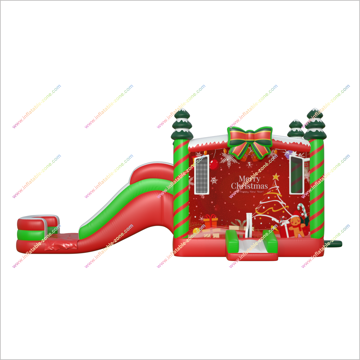Inflatable Bouncy Castle And Water Slide Very Merry Christmas Party Water Bounce House And Slide Combo Pool - Inflatable-Zone