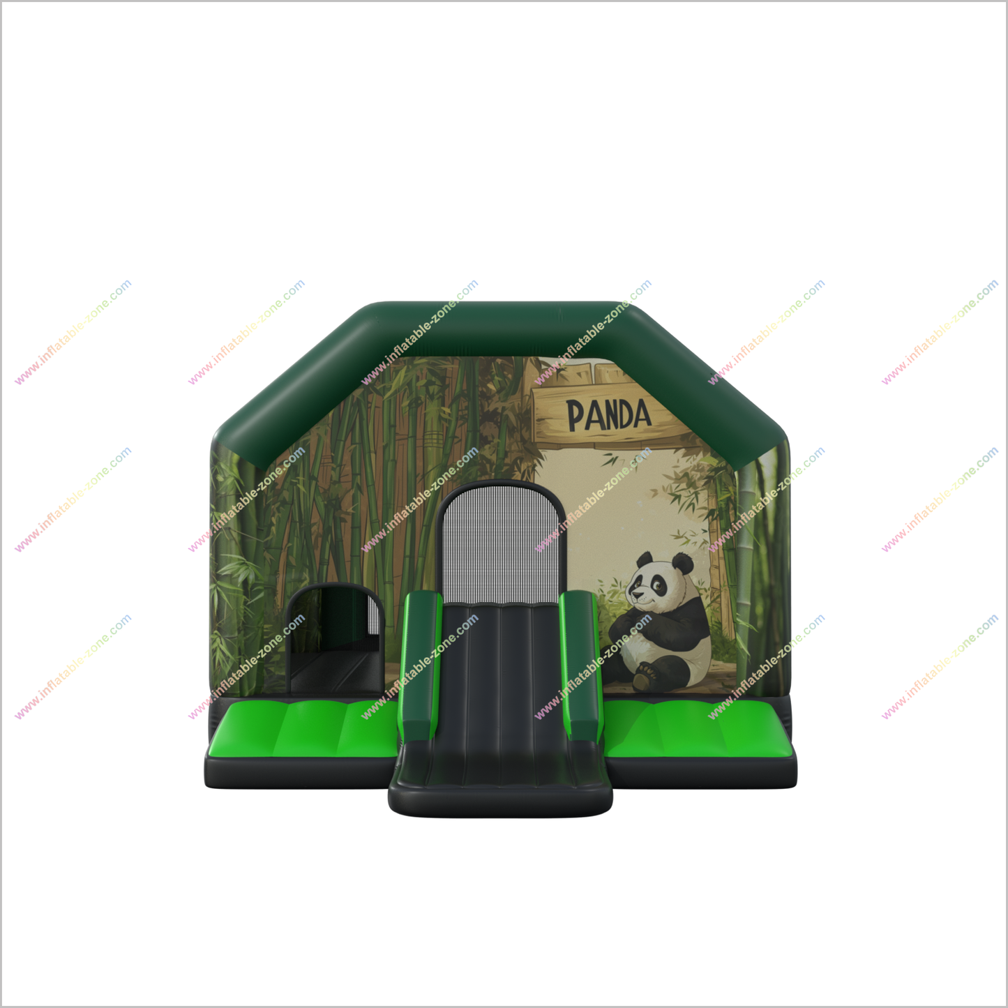 Panda Theme Inflatable Castle With Slide Bouncing Near Me Bamboo Jungle Bounce House Slide Combo Rental - Inflatable-Zone