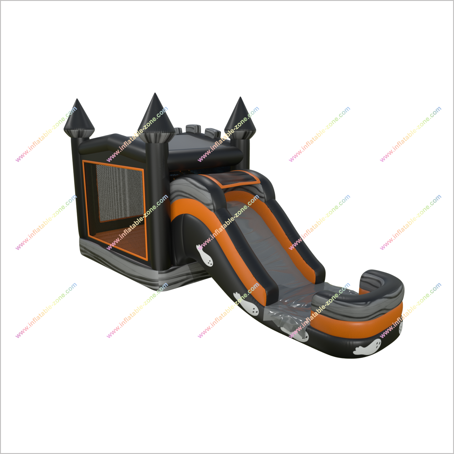 Halloween Ghost Pumpkin Inflatable Slide And Bounce House Jumping Castle And Water Slide Combo Inflatables For Rent - Inflatable-Zone