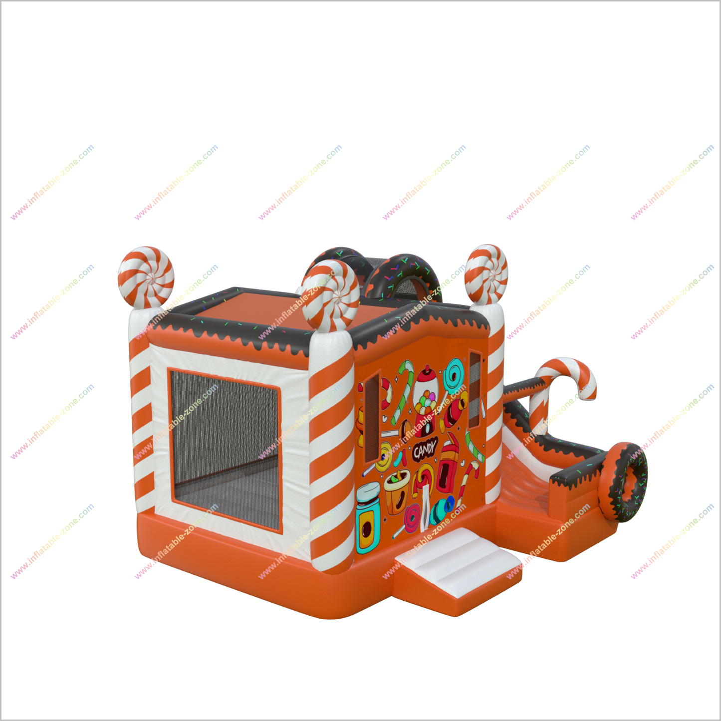 Candy Themed Party Inflatable Castle Slide Jumping Area Bounce House With A Slide Combo Inflatable Bouncers - Inflatable-Zone