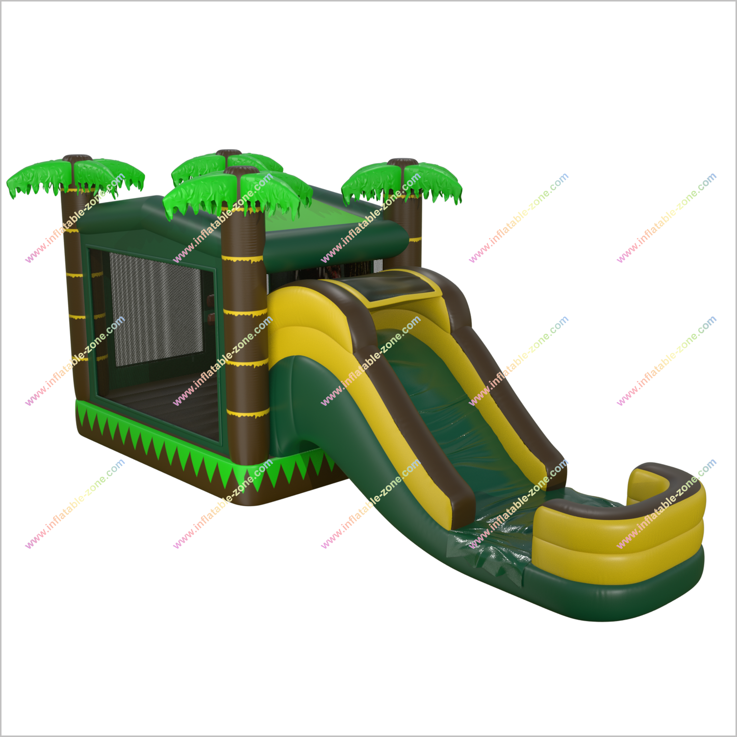 Tropical Bounce House Slide Combo Local Inflatable Rentals Bounce Castle With Water Slide Happy Hop Splash Pool - Inflatable-Zone