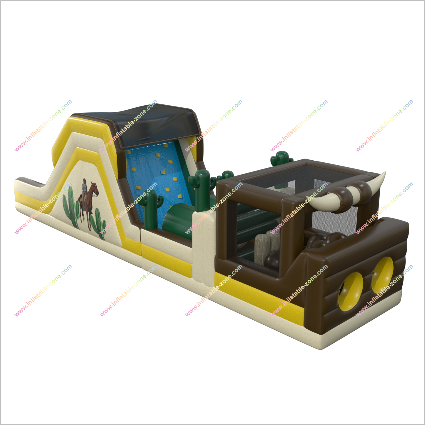 Adult Inflatable Obstacle Course Sports Interactive Extreme Obstacle Course Bounce House With Two Slides - Inflatable-Zone