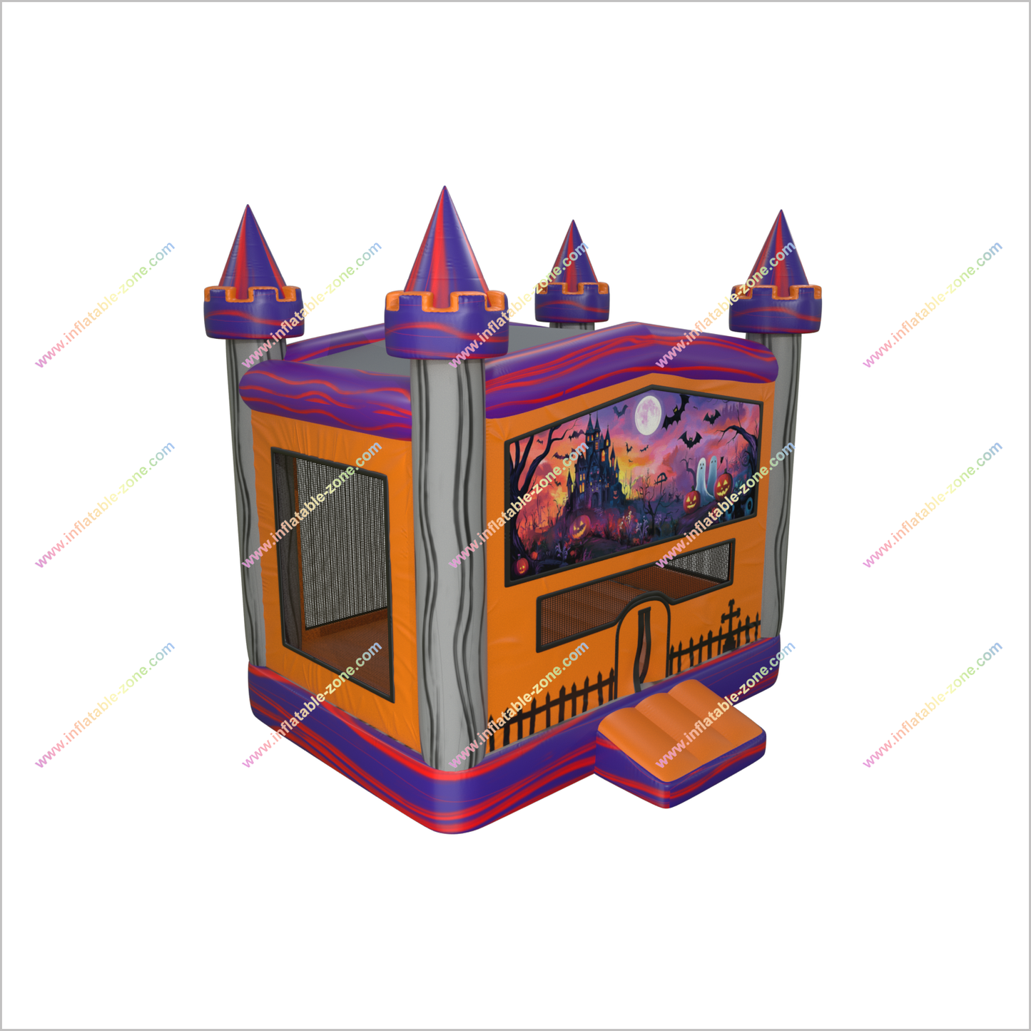 Inflatable Pumpkin Ghost Haunted House Jumping Castle Outdoor Play Structure Halloween Bouncy House Rental - Inflatable-Zone